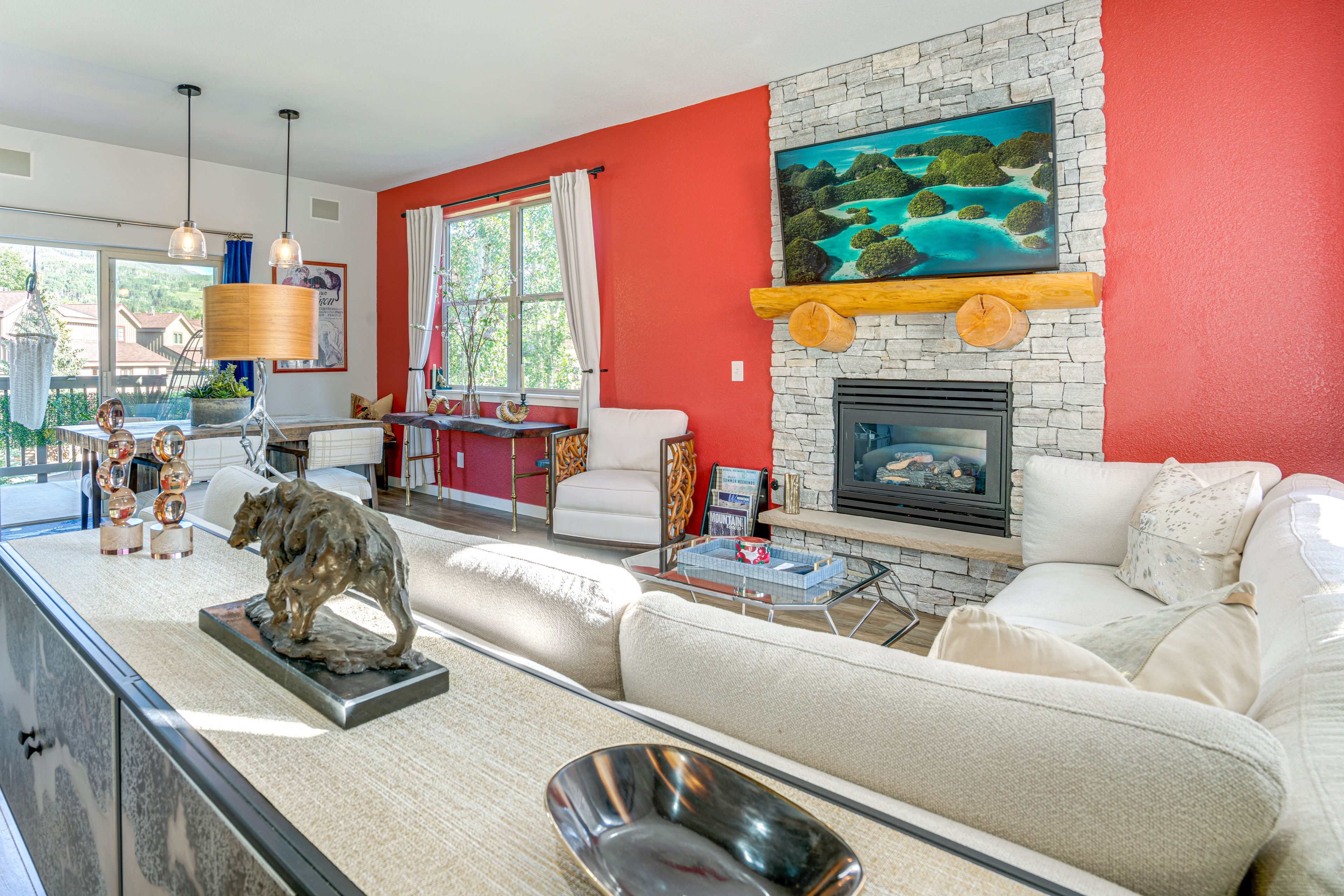 Living Room | Main Level | Free WiFi | Electric Fireplace