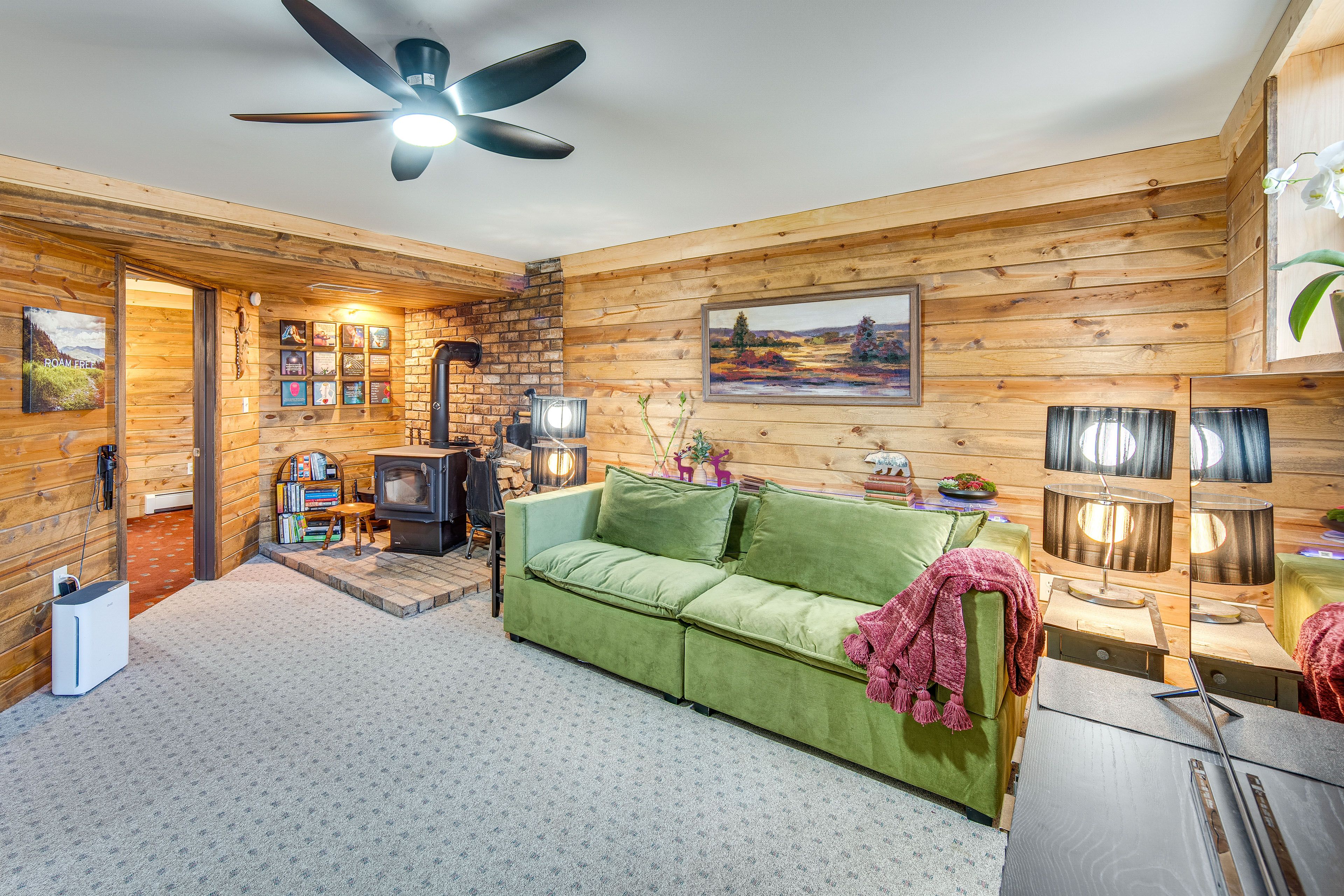 Living Room | Wood-Burning Stove | Sleeper Sofa