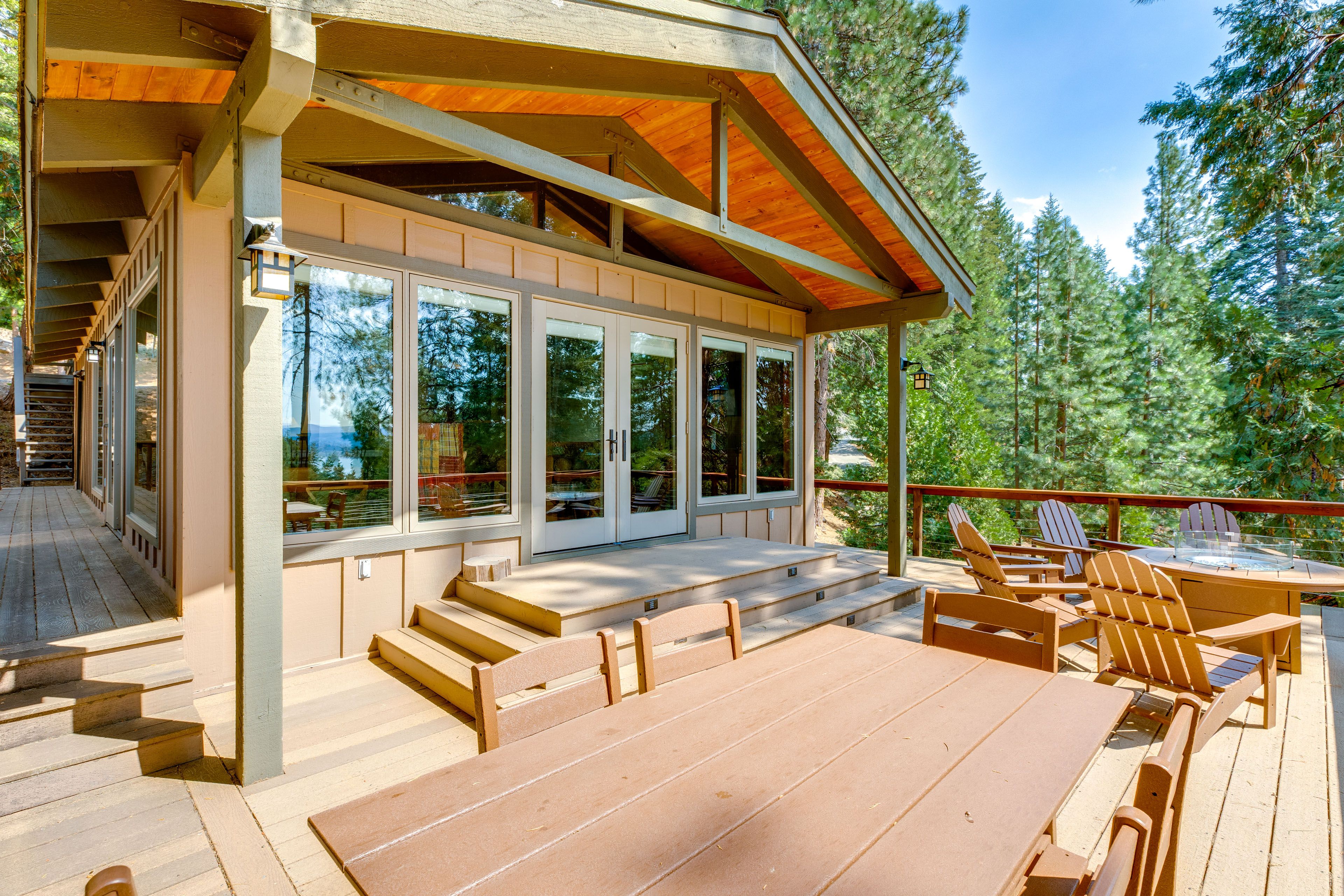 Furnished Deck | Propane Fire Pit | Dining Set | Mountain & Lake Views