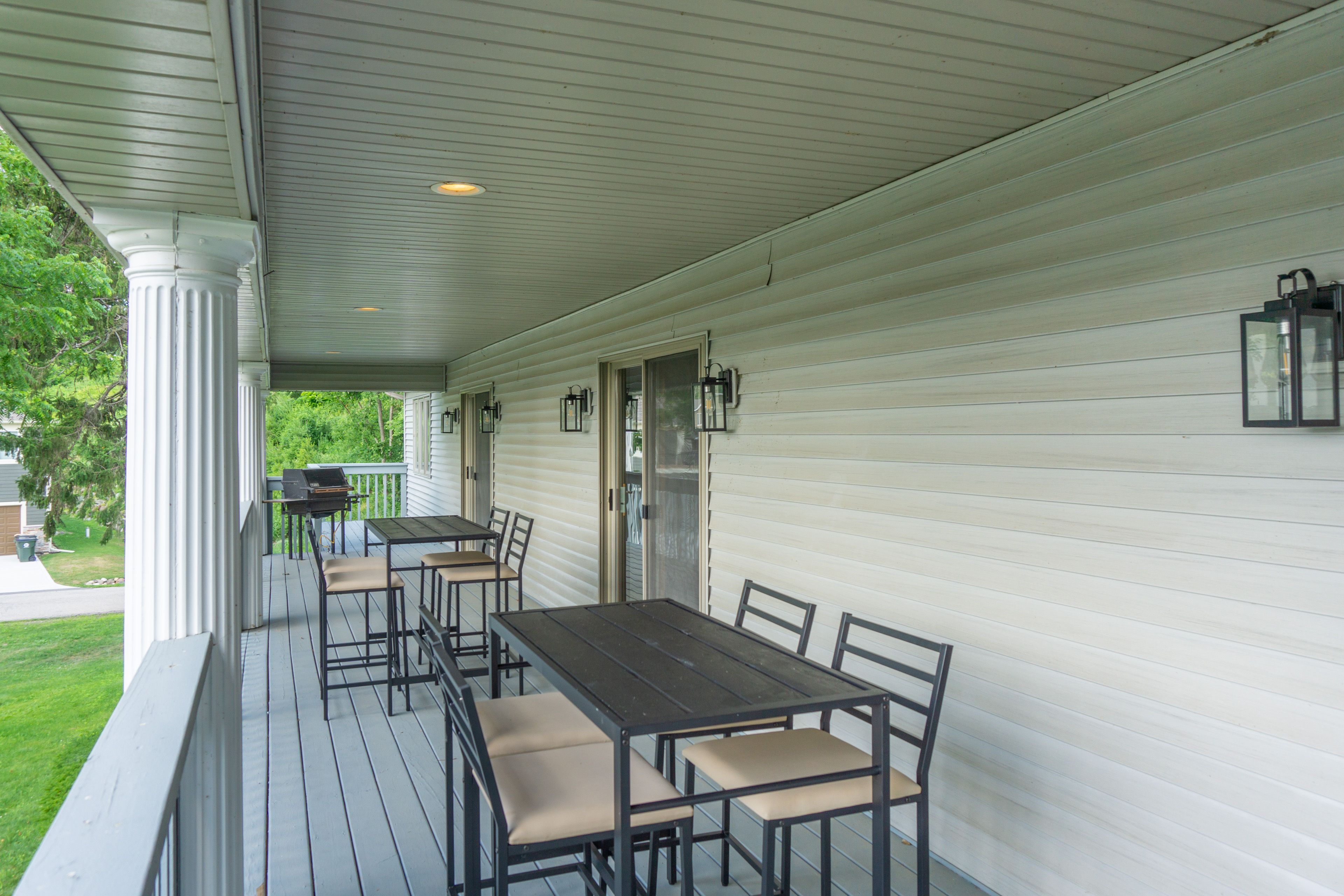Balcony | Natural Gas Grill | Partial Lake Views