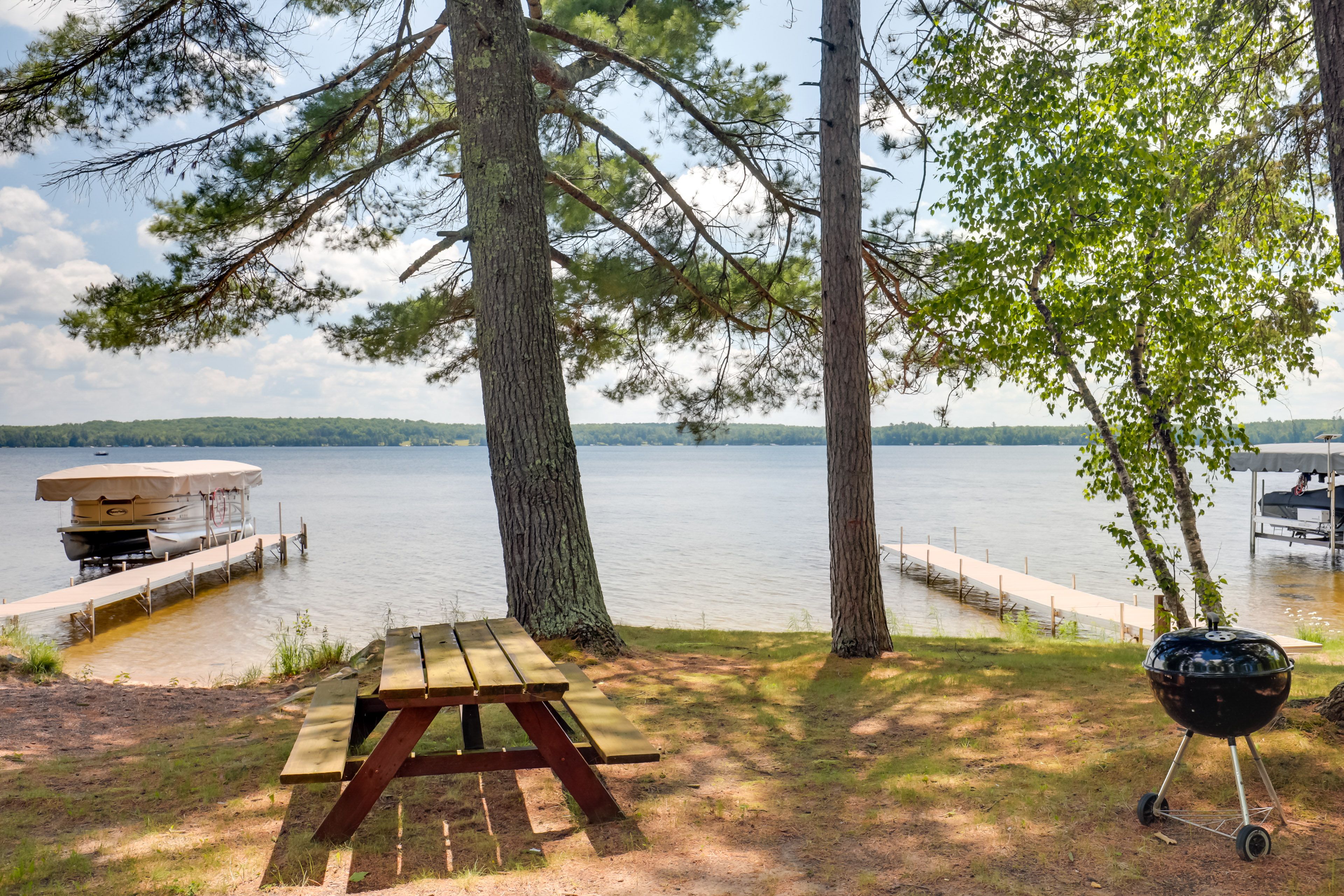 Backyard | Private Dock | Walk to Pub | 12 Mi to Downtown Eagle River