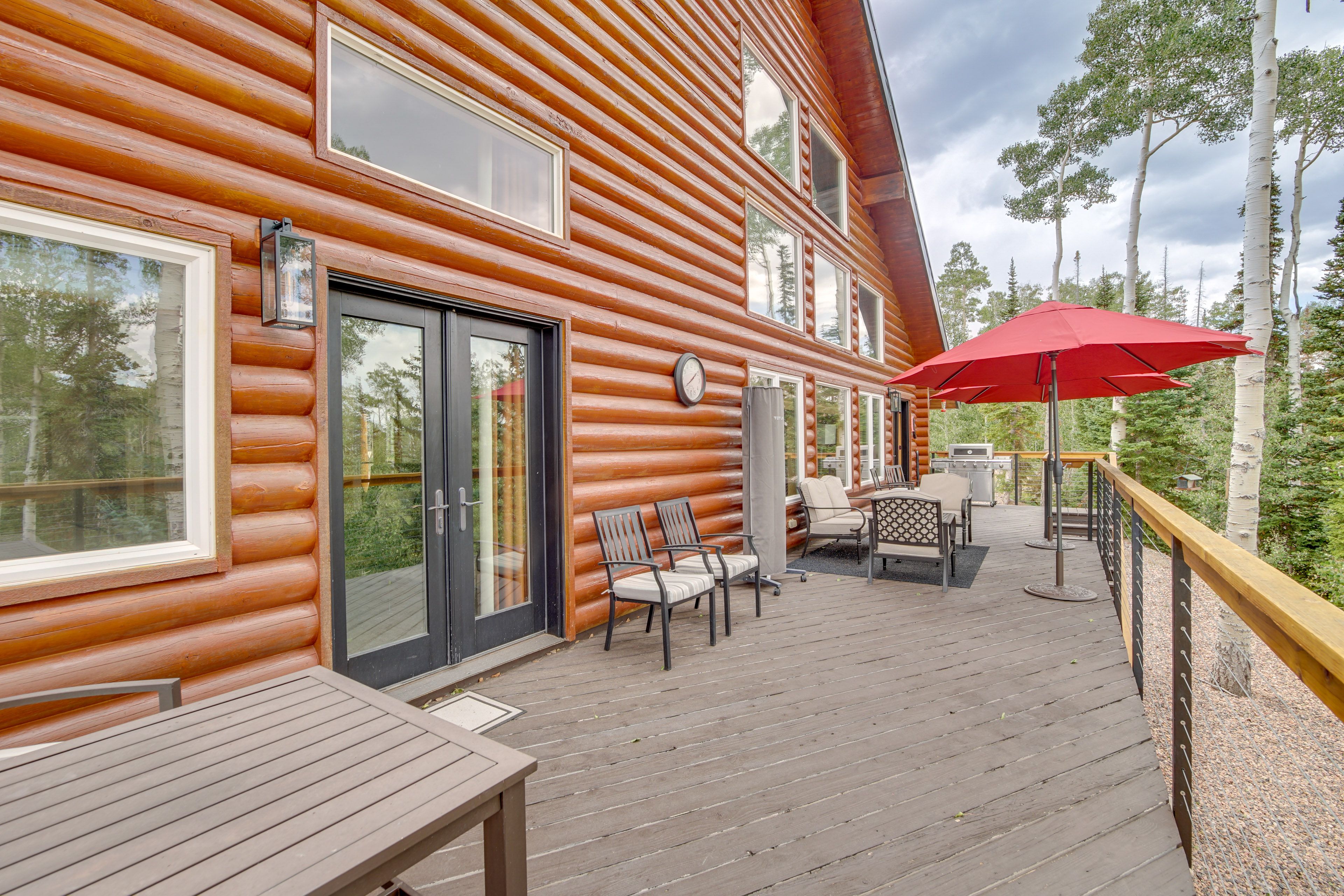 Property Exterior | Deck w/ Gas Grill & Heaters