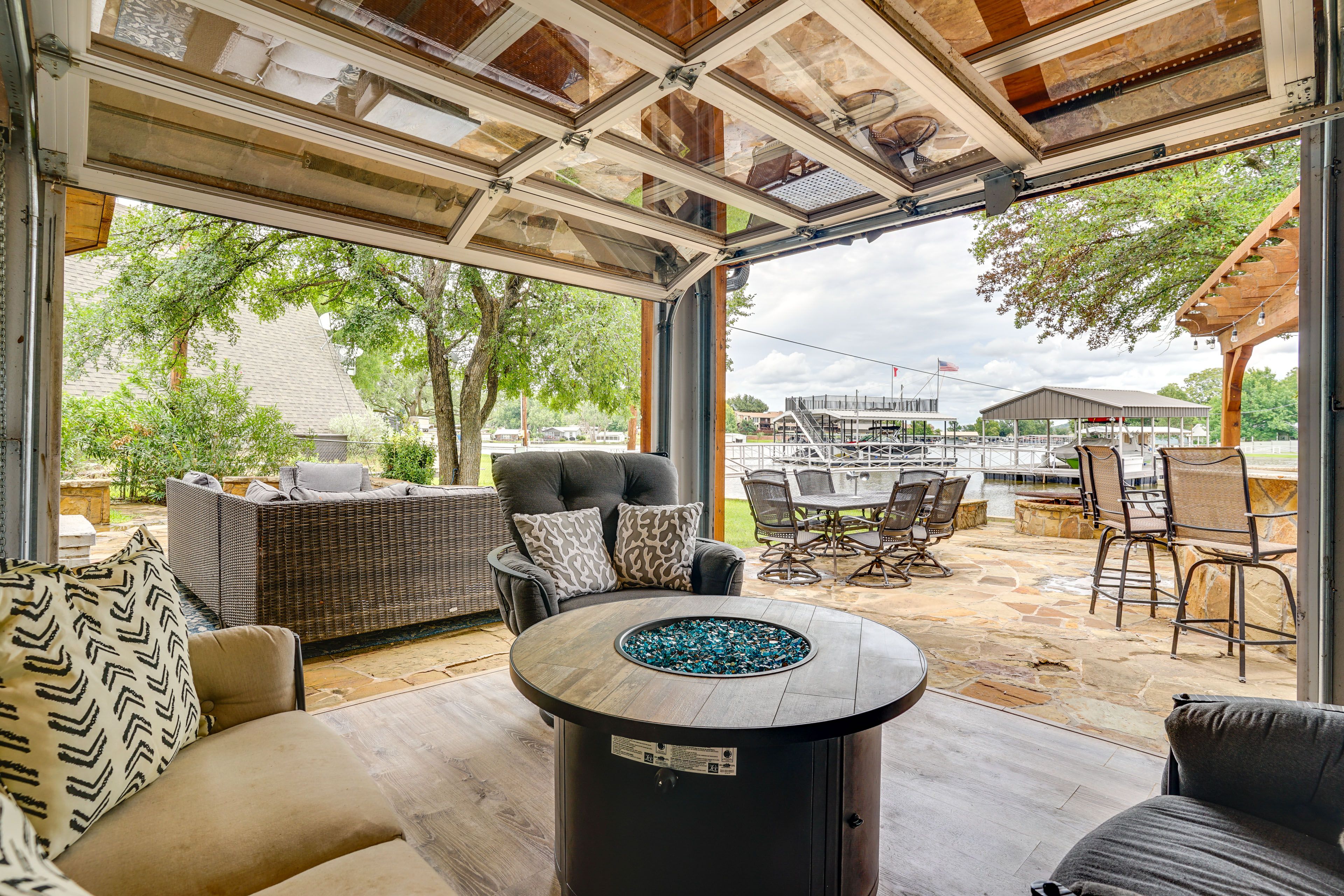 Covered Patio | Propane Fire Pit