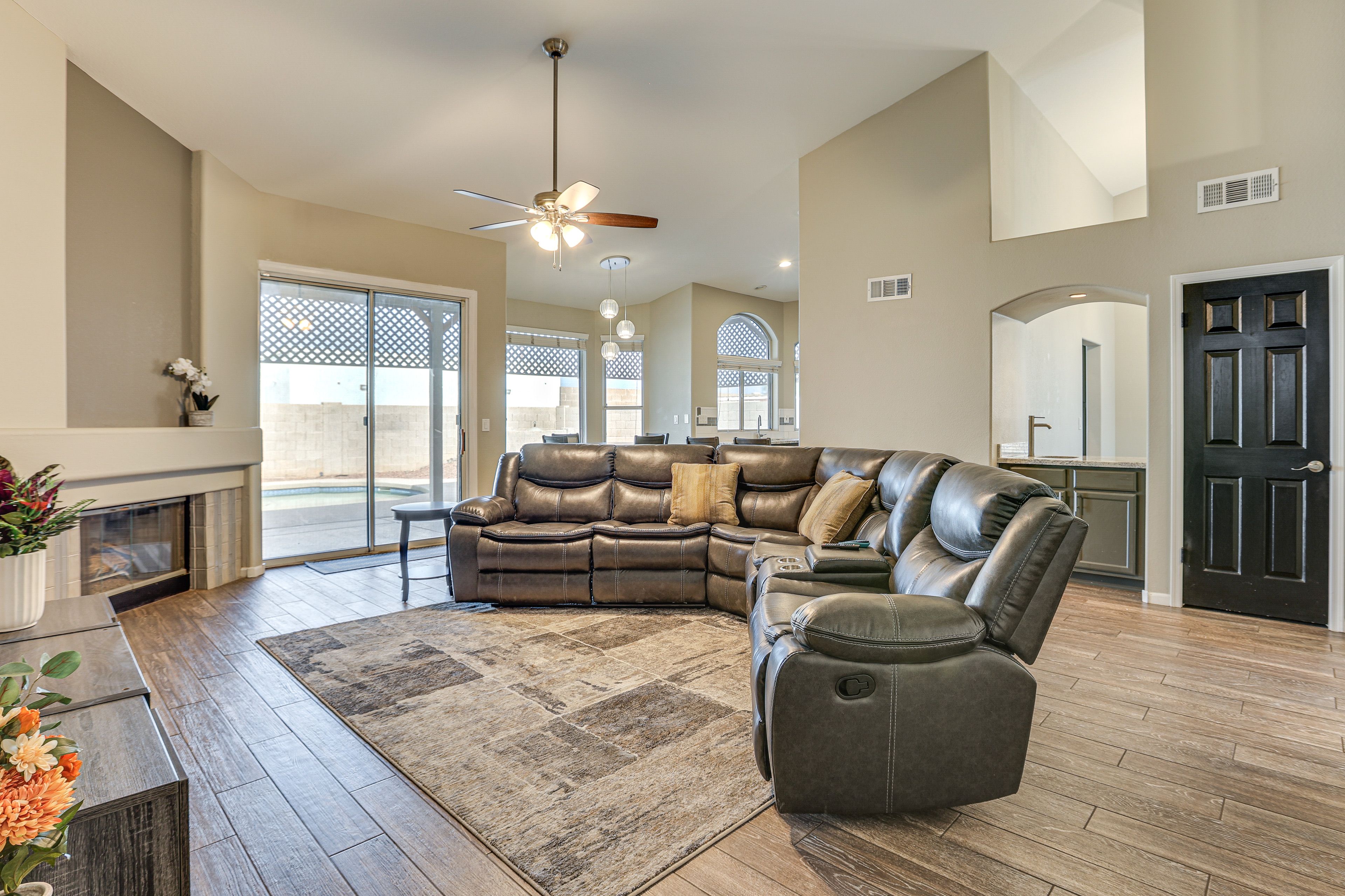 Living Room | Fireplace | Central A/C & Heating