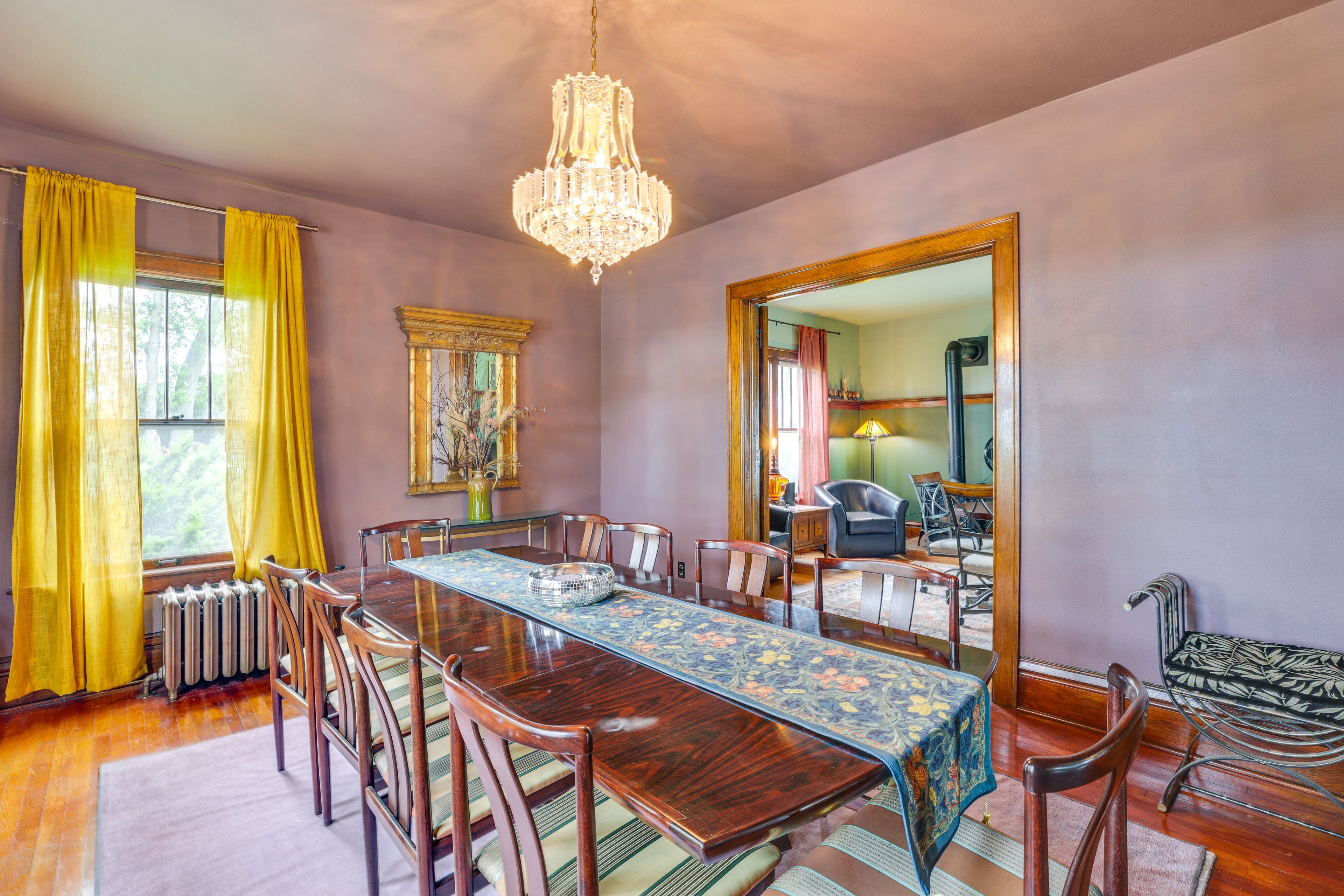 Dining Area | Dishware & Flatware | Central A/C & Heat | 1st Floor