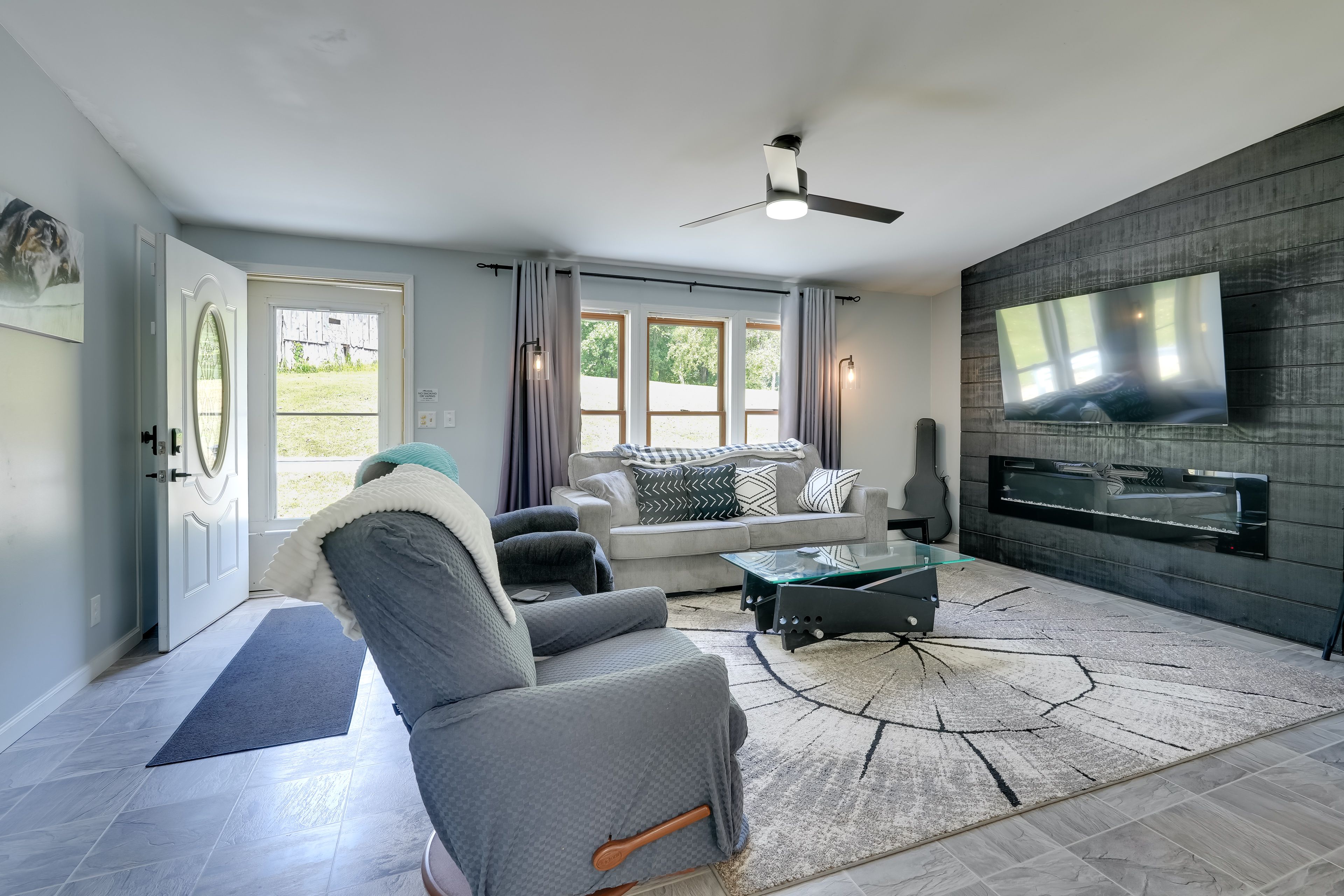 Living Area | Smart TV | Electric Fireplace