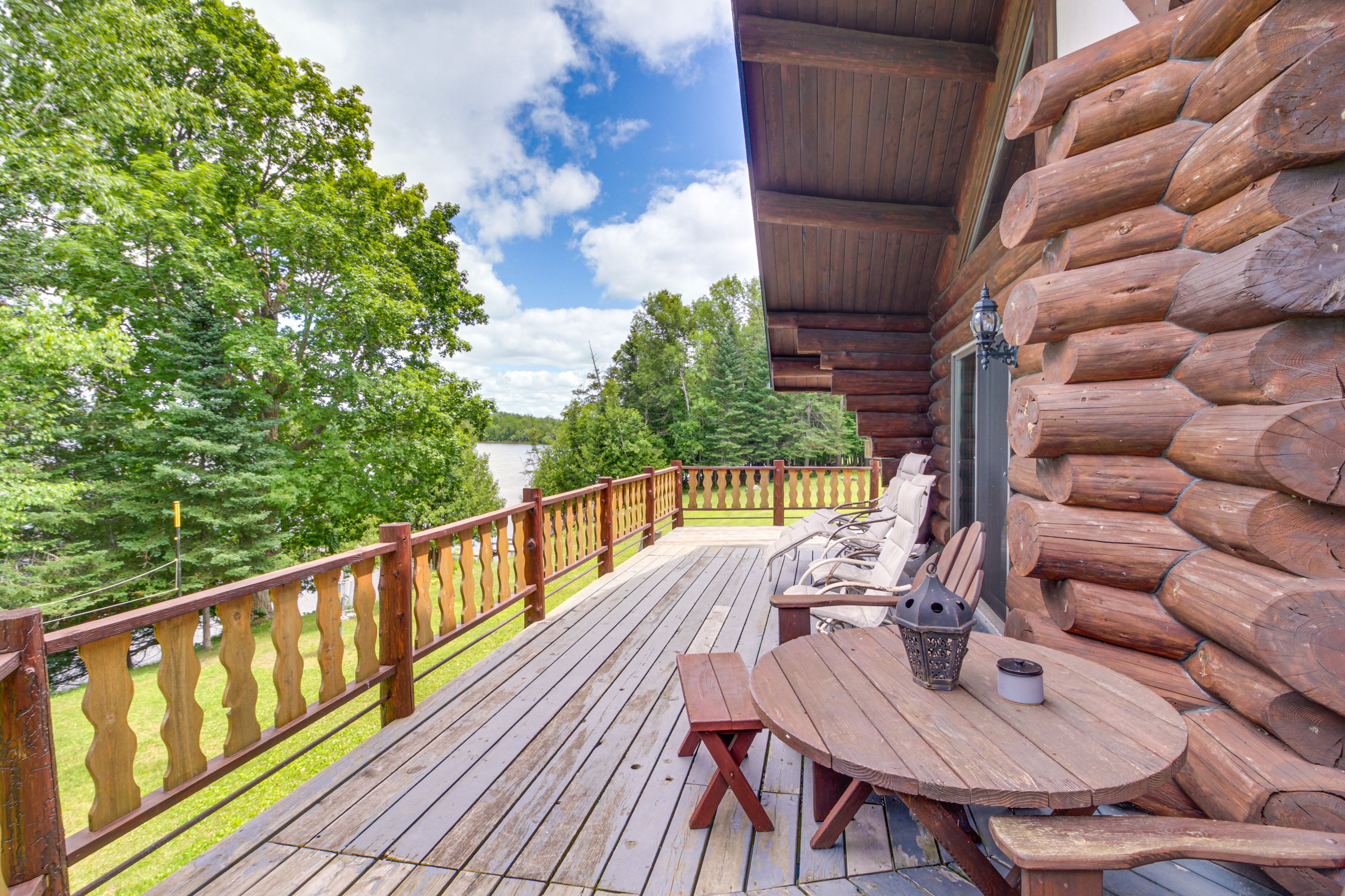 Cabin Exterior | Furnished Deck | Lake Views
