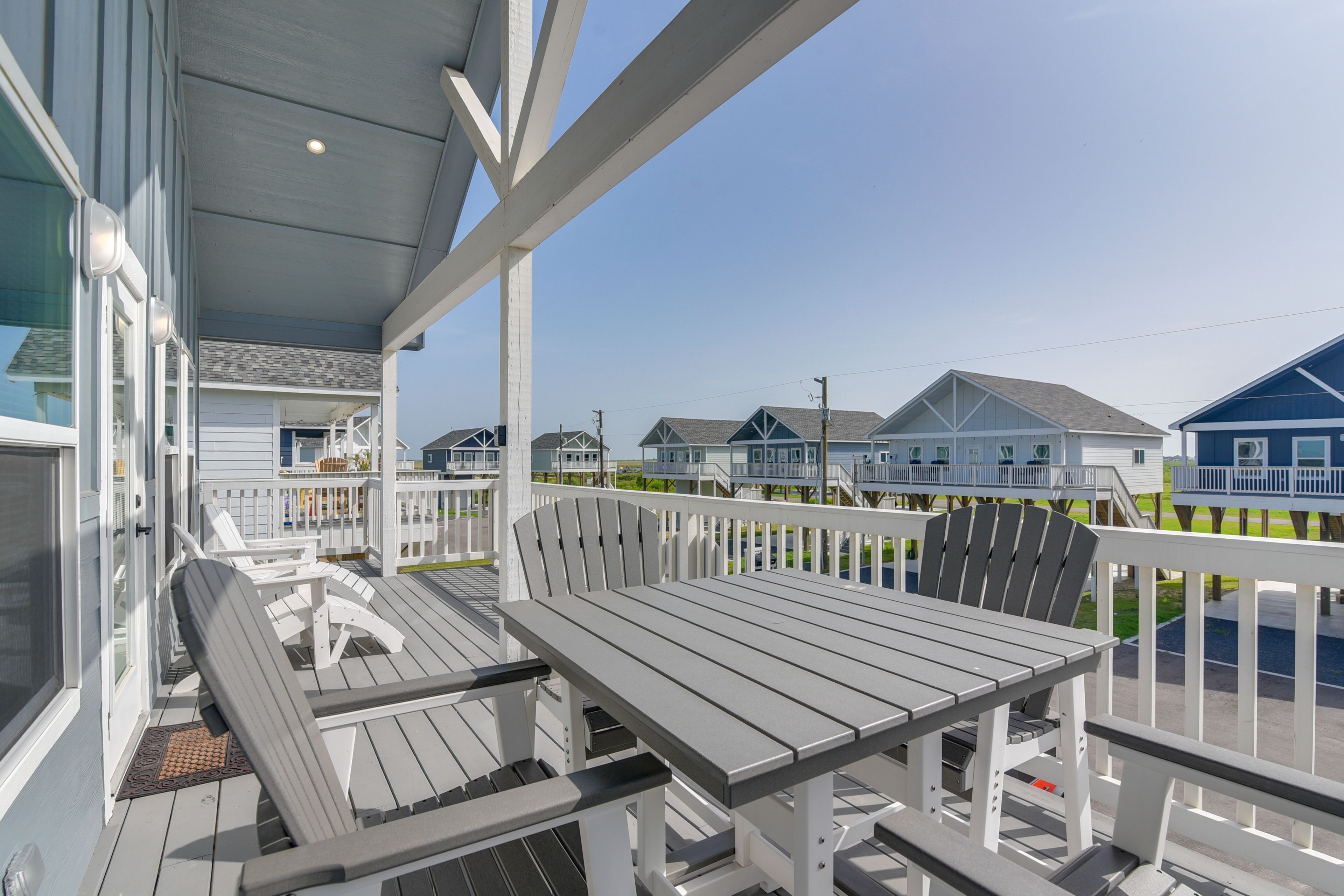 Deck | Dining Areas | Charcoal Grill | Outdoor Shower | Cornhole | 1,200 Sq Ft