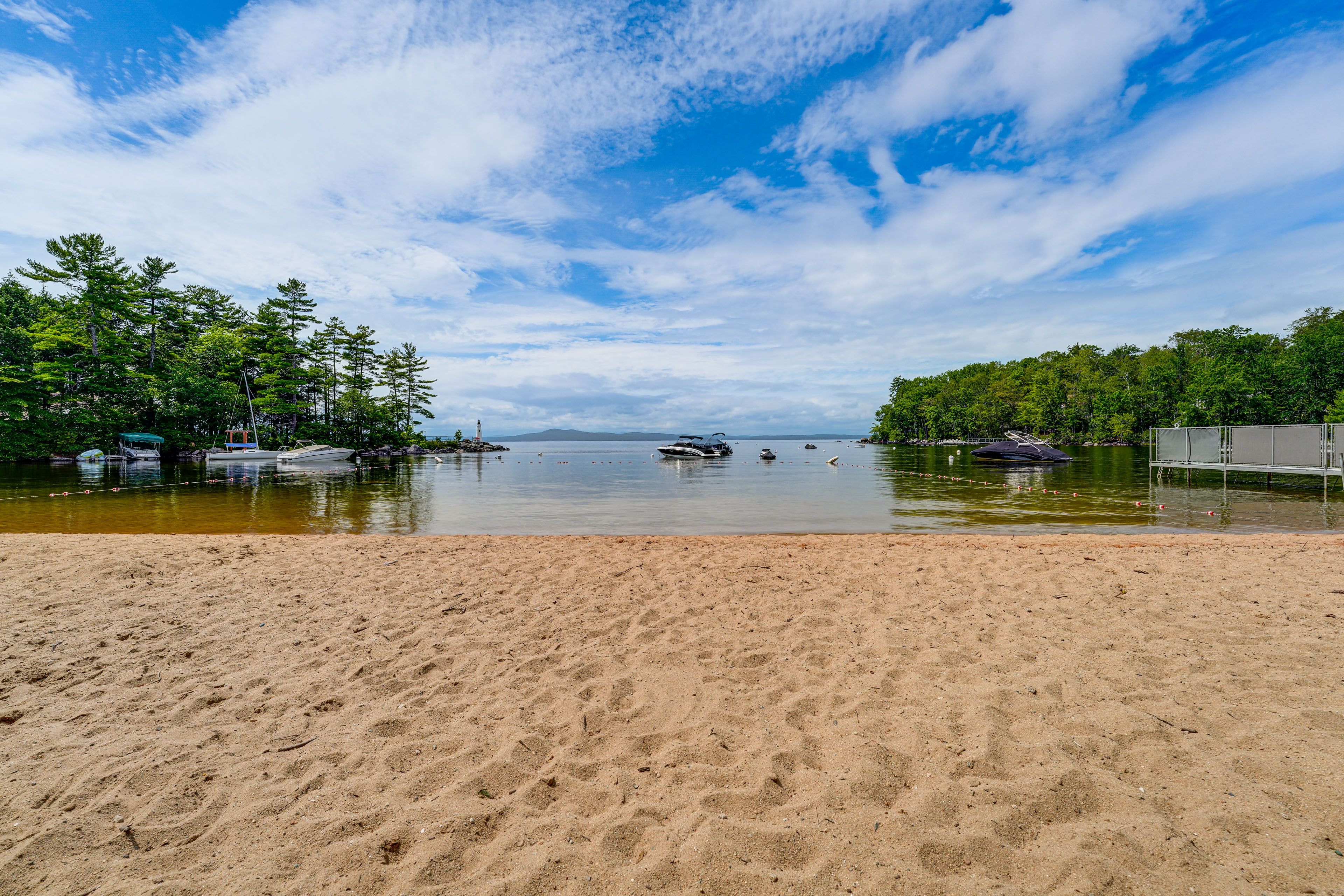 Frye Island Vacation Rental | 1BR | 1BA | Steps Required | 1,350 Sq Ft