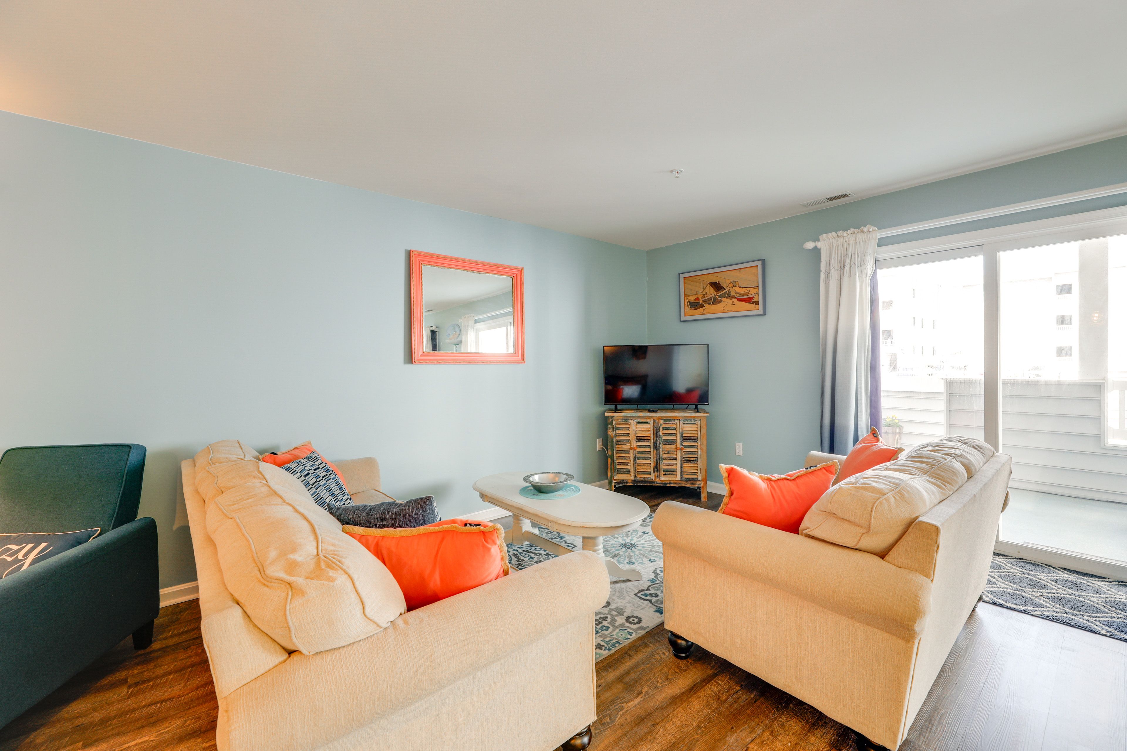 Living Room | Single-Story Condo | Central A/C & Heating