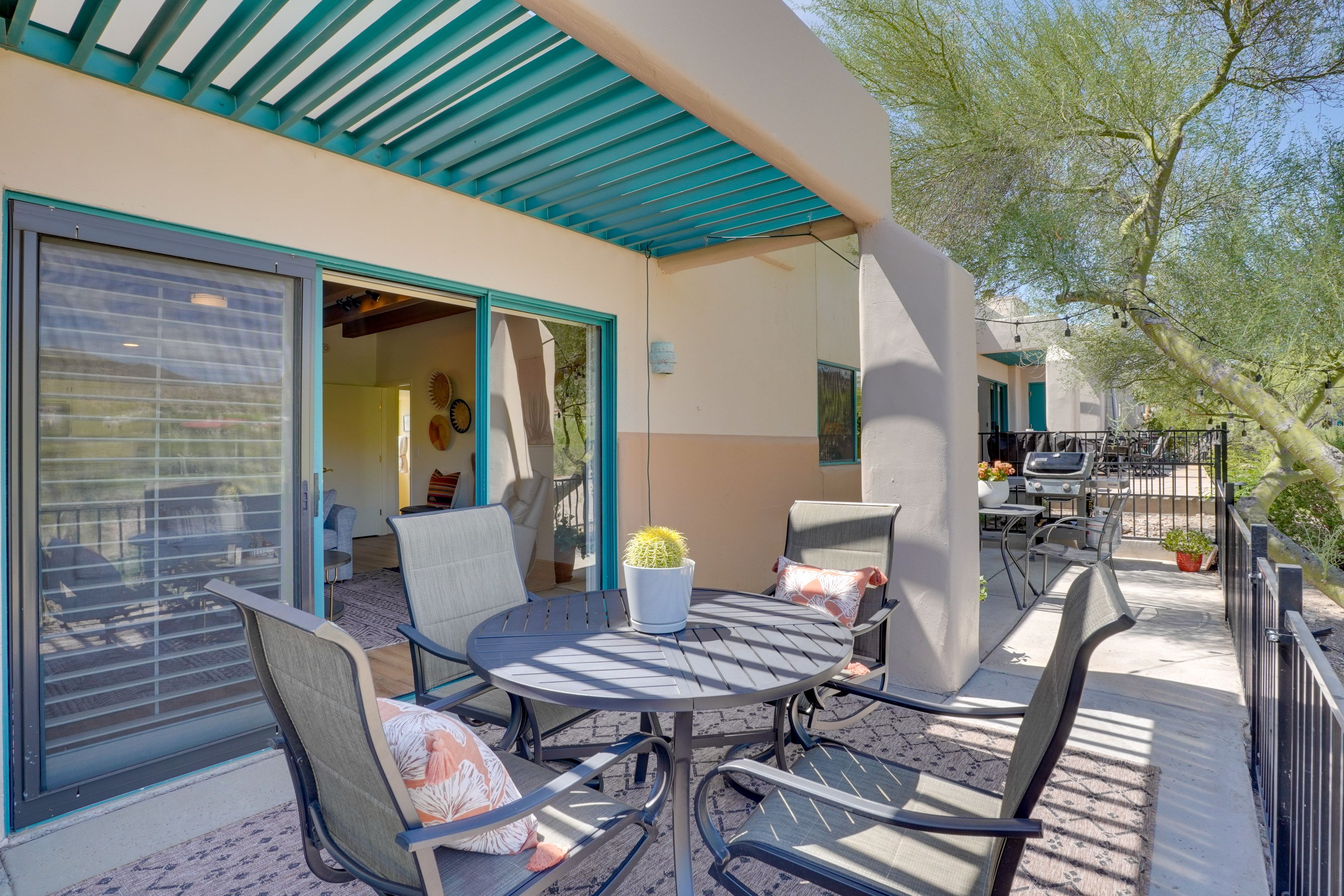 Furnished Patio | Mountain & Golf Course Views | Gas Grill