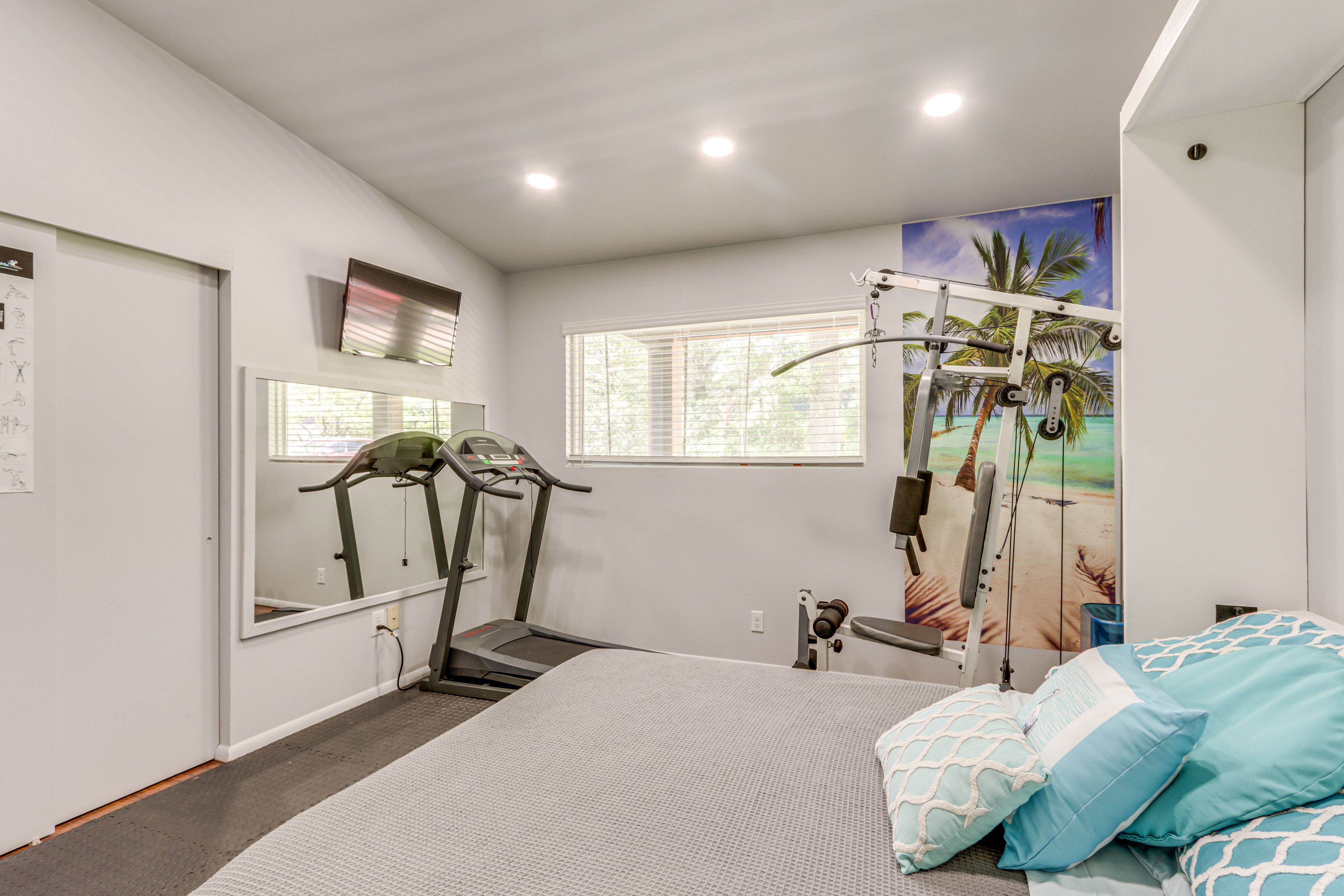 Bedroom 2 | Queen Murphy Bed | Exercise Equipment