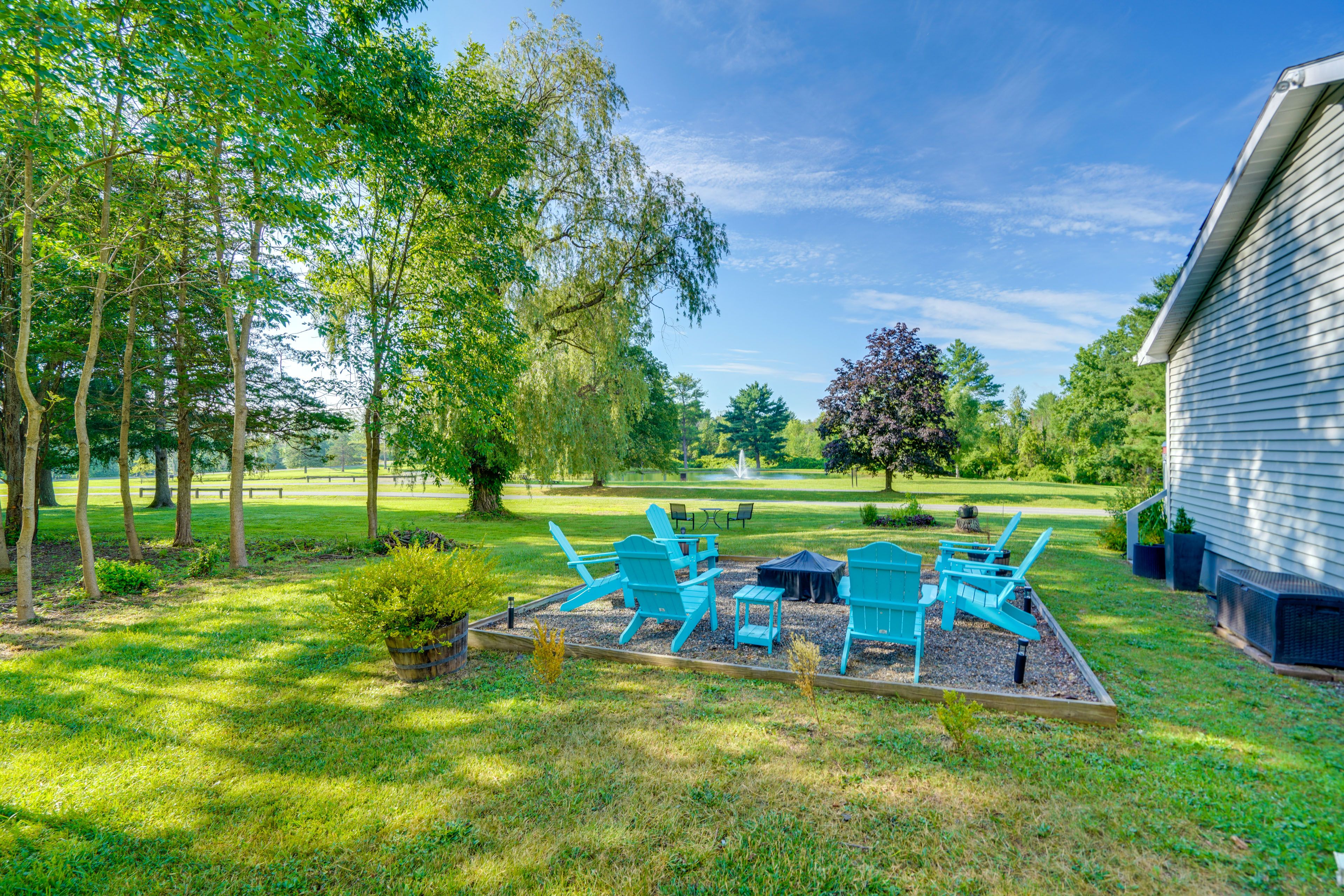 Private Yard | Fire Pit w/ Seating | Water Views | Hammock | 2 Decks