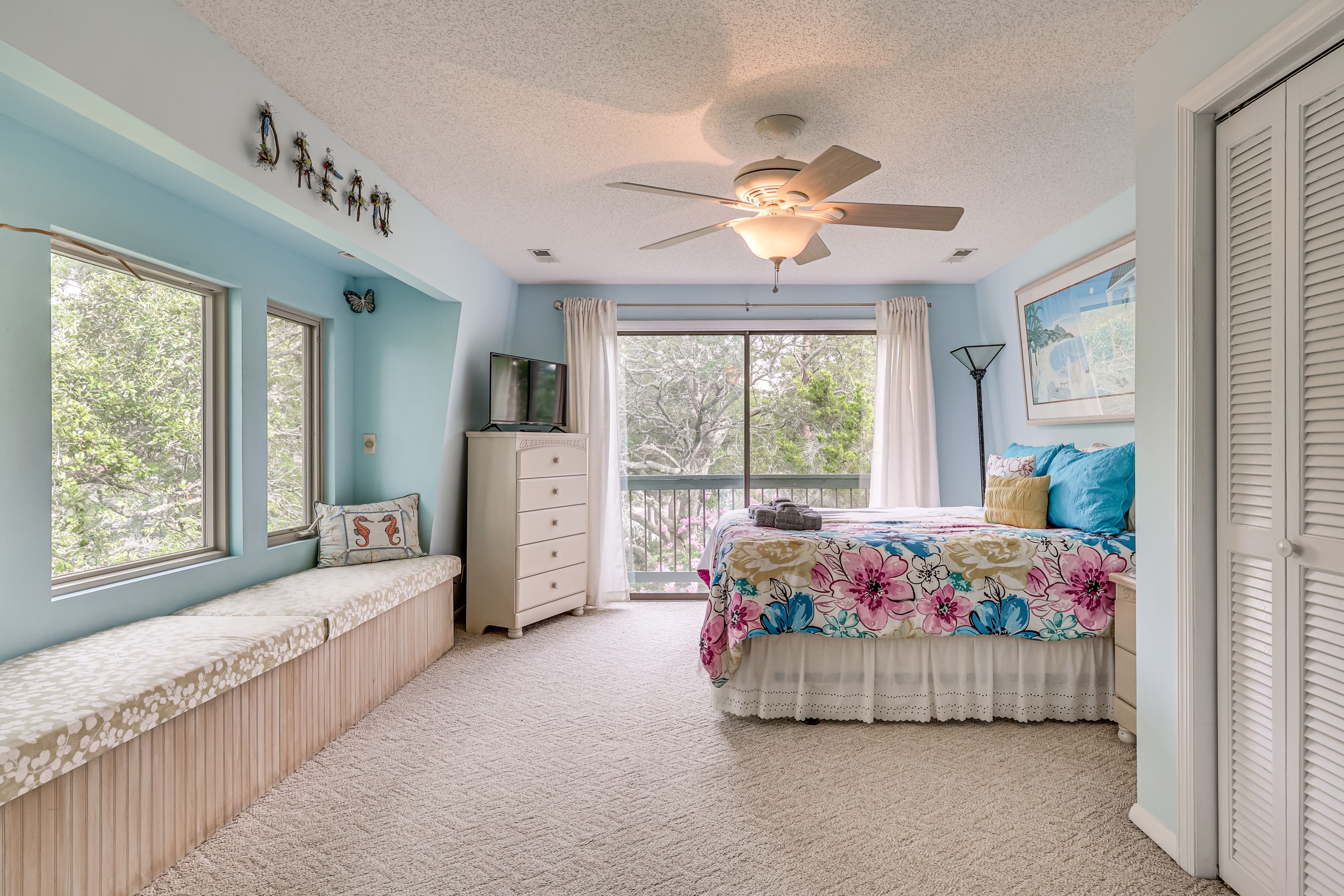 Bedroom 2 | Queen Bed | Upper Level | Balcony Access