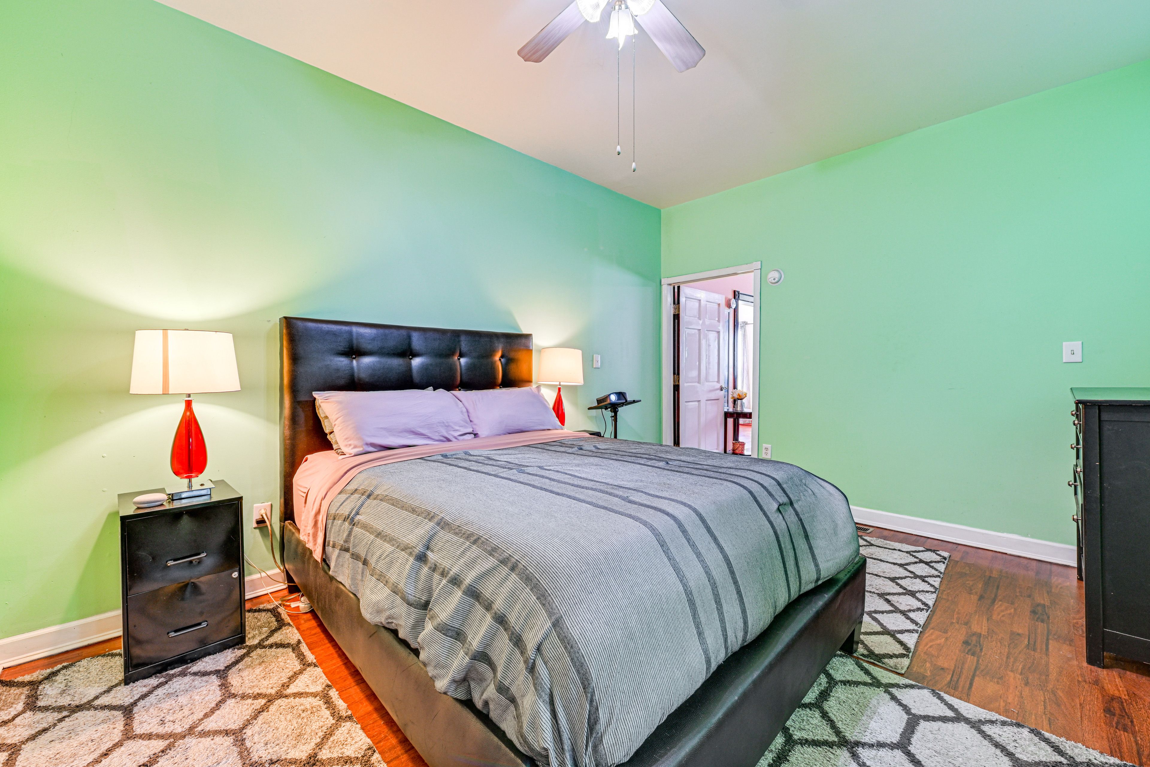 Bedroom 2 | 1st Floor | Queen Bed | Projector Screen