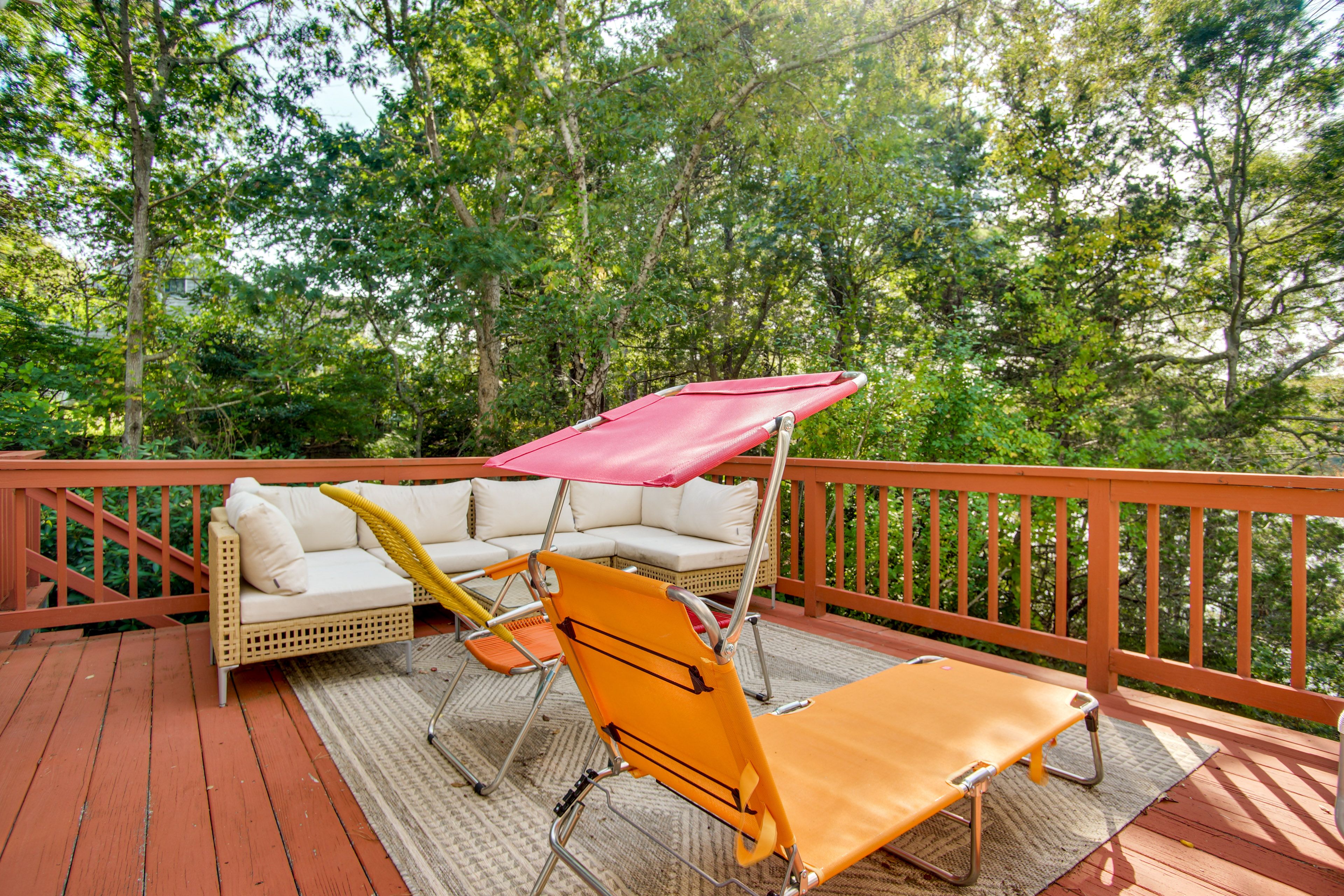 Property Exterior | Furnished Deck | Spacious Yard | Private Dock