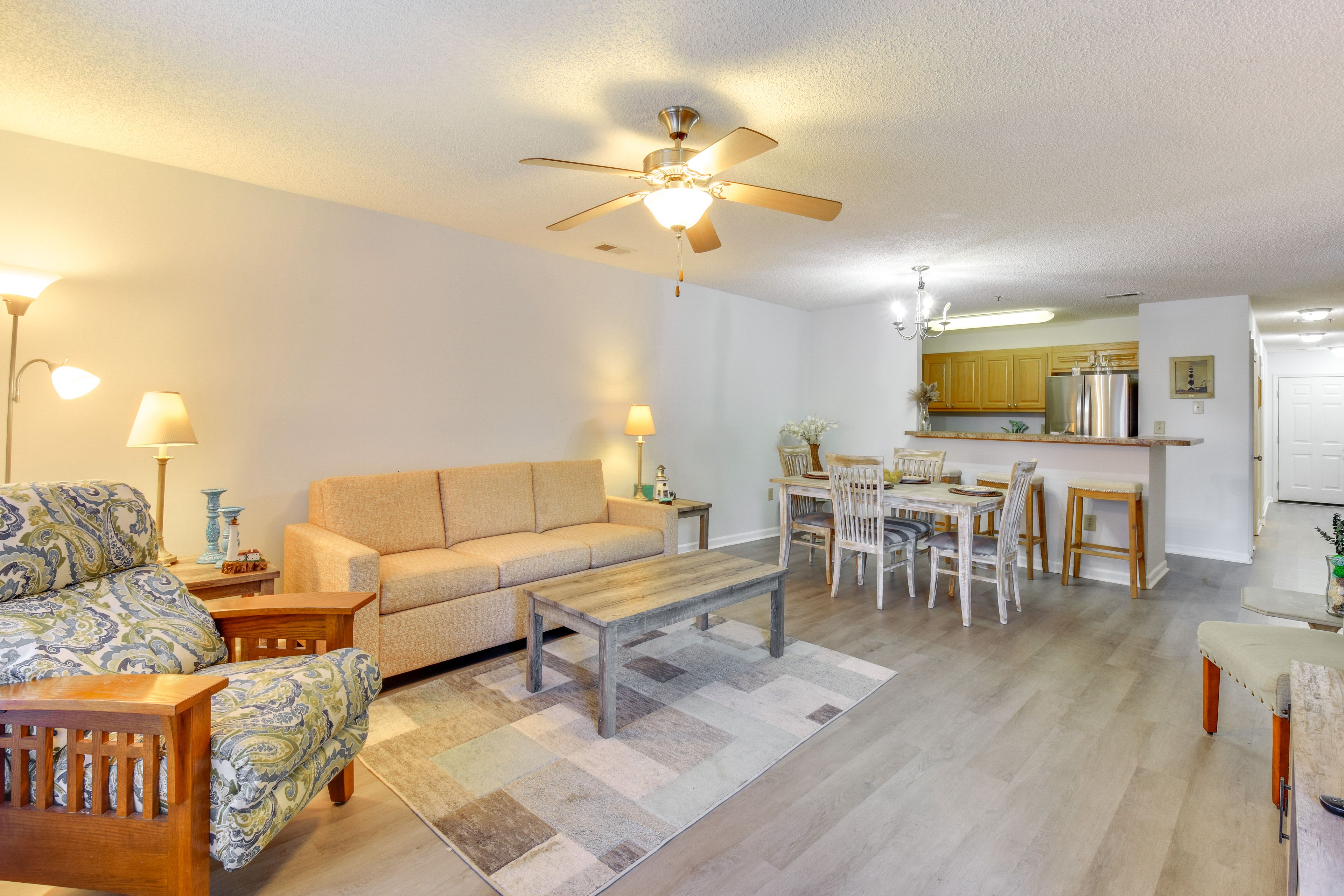 Living Room | Single-Story Condo | Central A/C & Heating