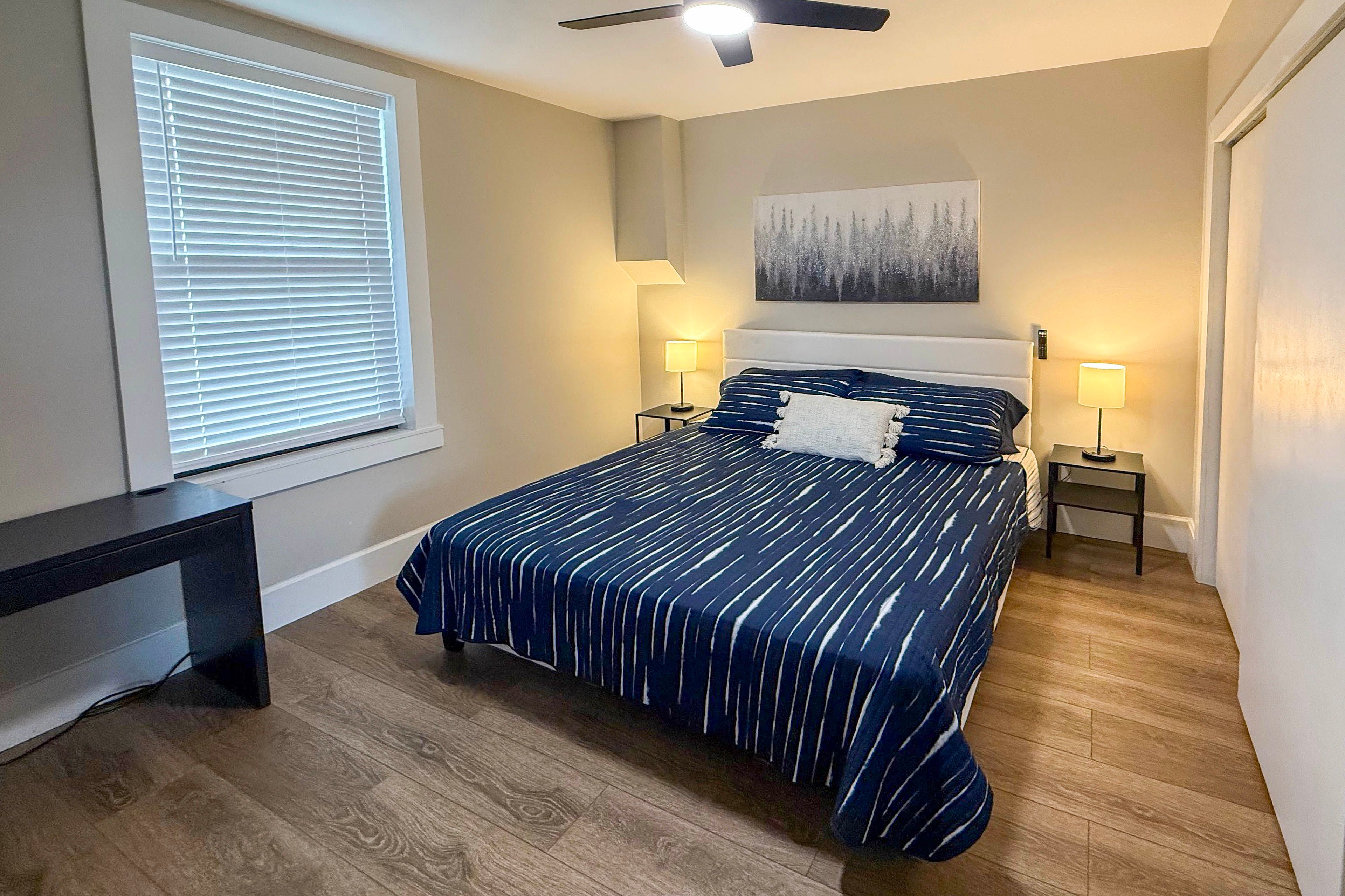 Bedroom 2 | Queen Bed | TV | Laptop-Friendly Workspace