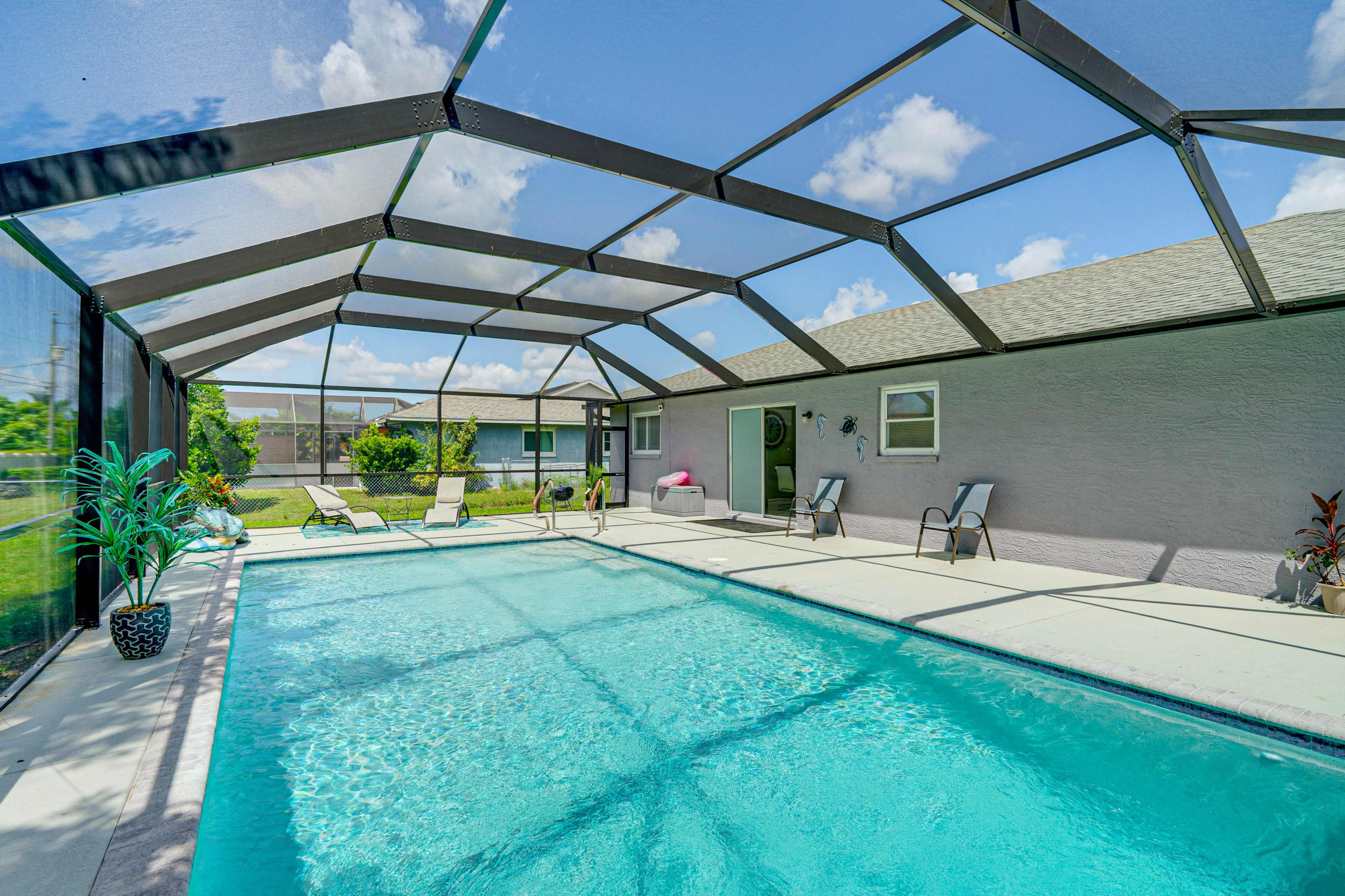 Cape Coral Vacation Rental | 3BR | 2BA | 1,288 Sq Ft | Small Step to Enter