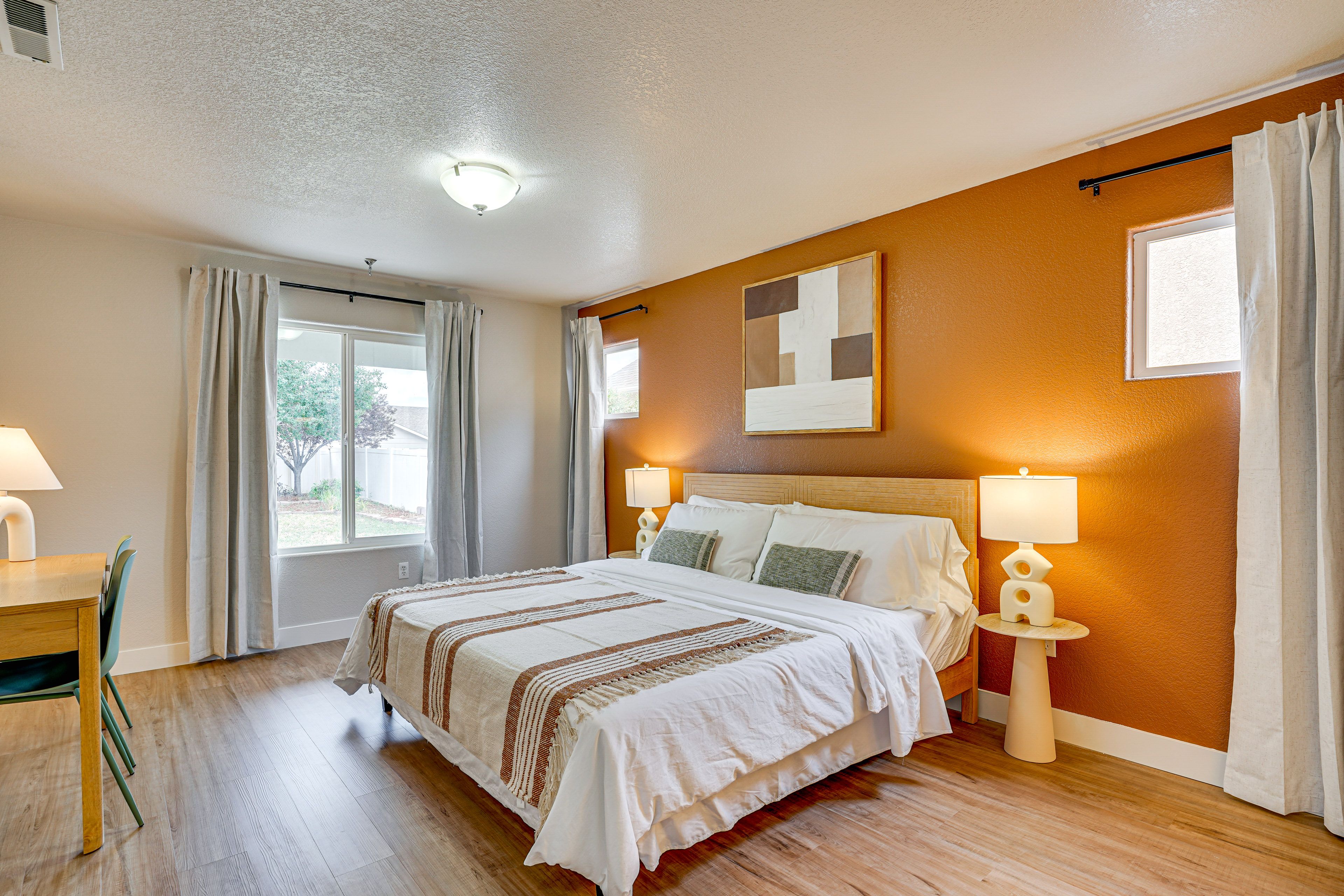 Bedroom 1 | 1st Floor | King Bed | Laptop-Friendly Workspace