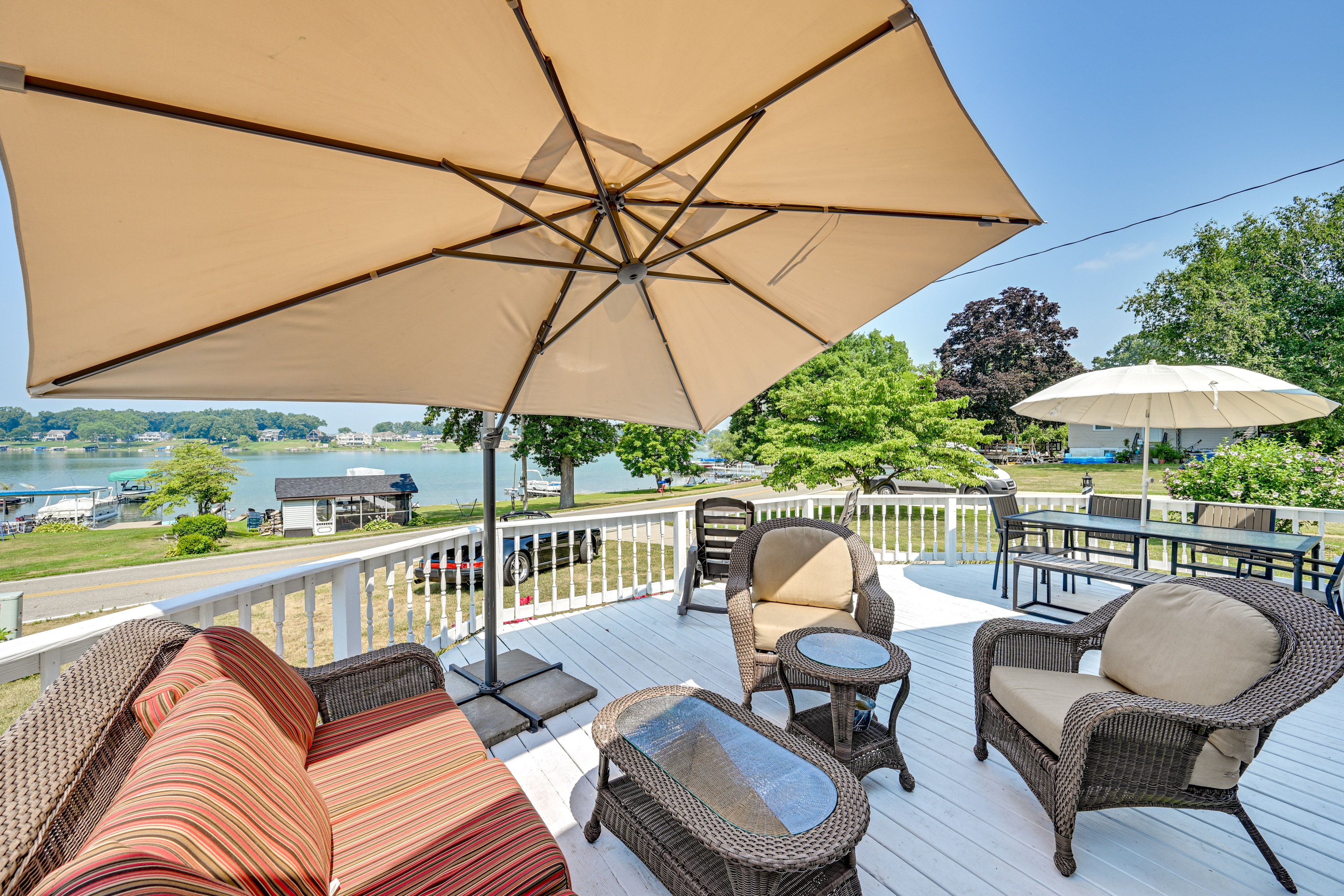 Deck | Dining Area | Lake Views