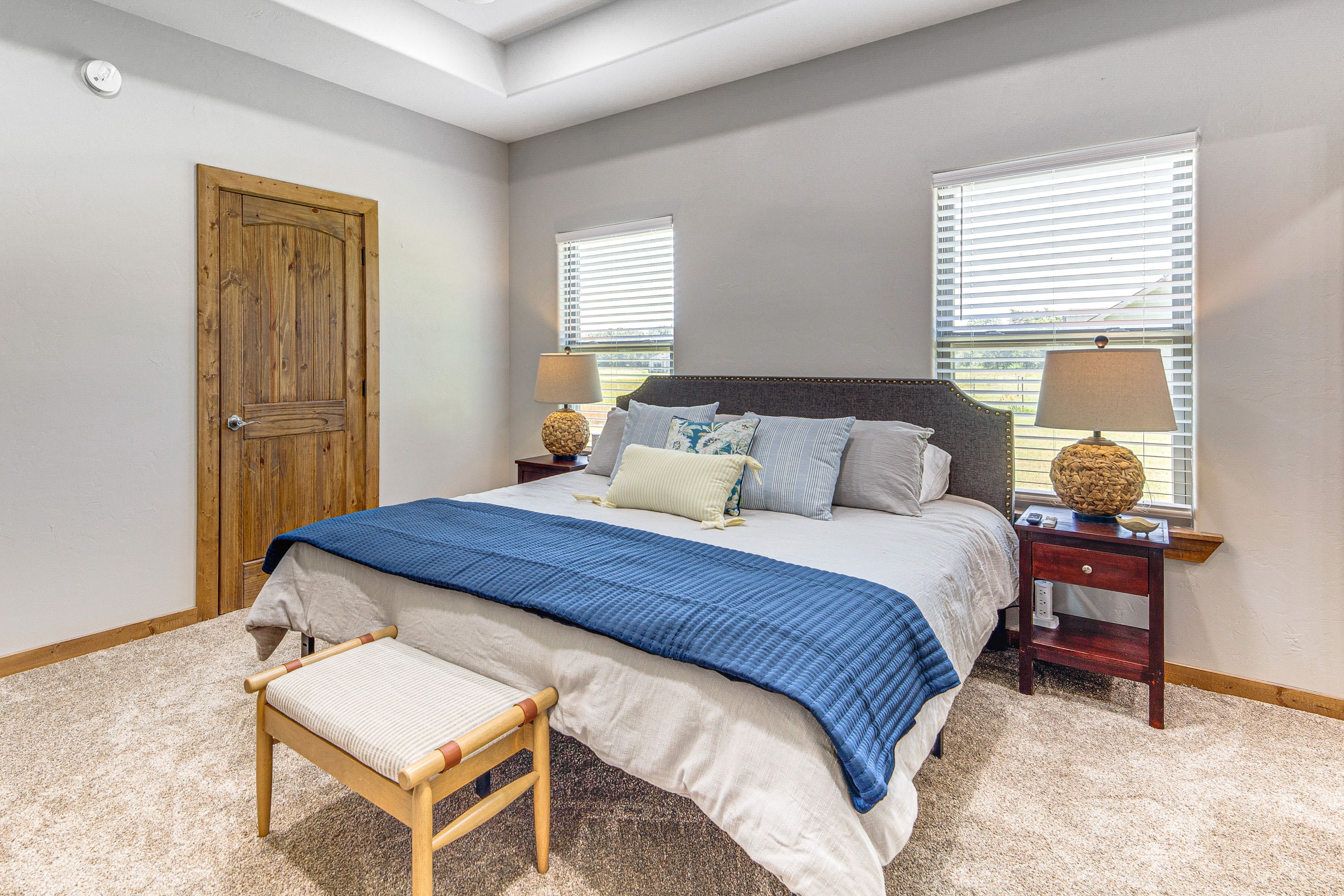 Bedroom 1 | King Bed | Linens Provided | Flat-Screen TV | En-Suite Bathroom