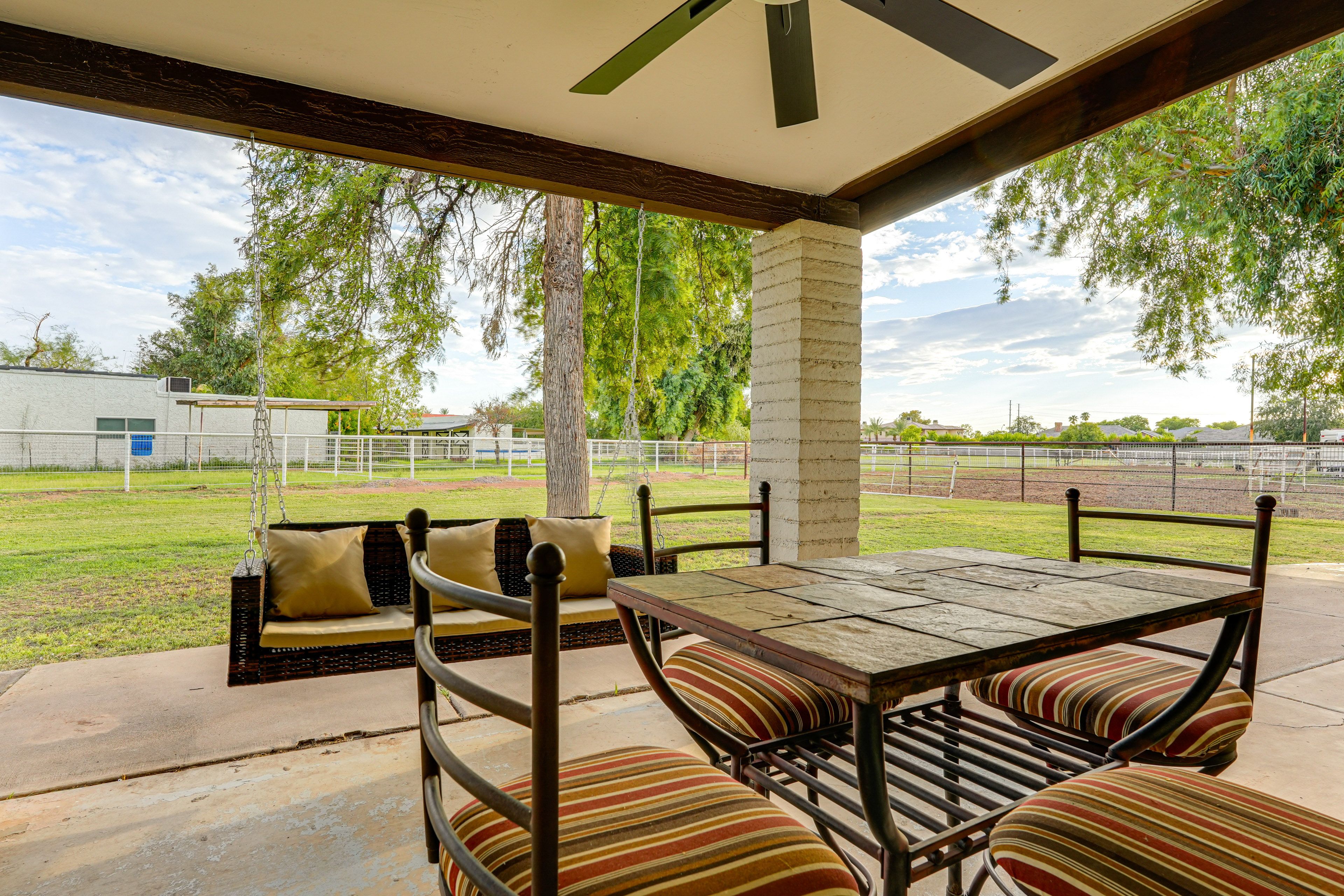 Covered Patio | Dining Area | Swing