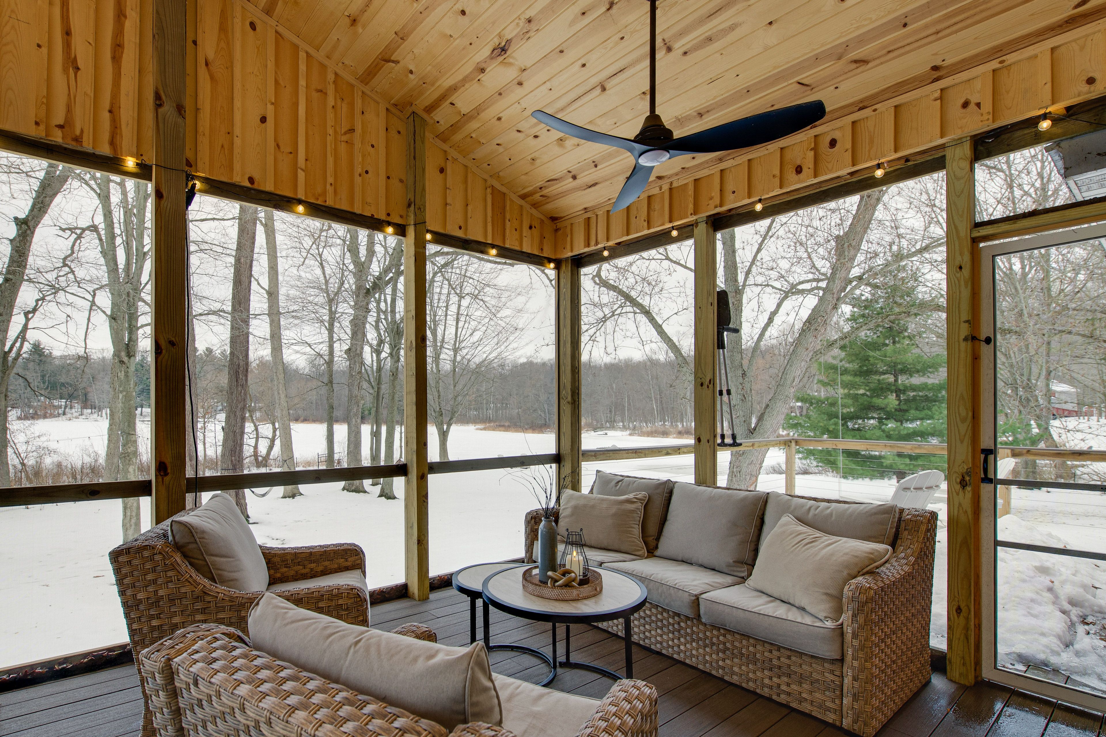 Screened-In Deck in Winter