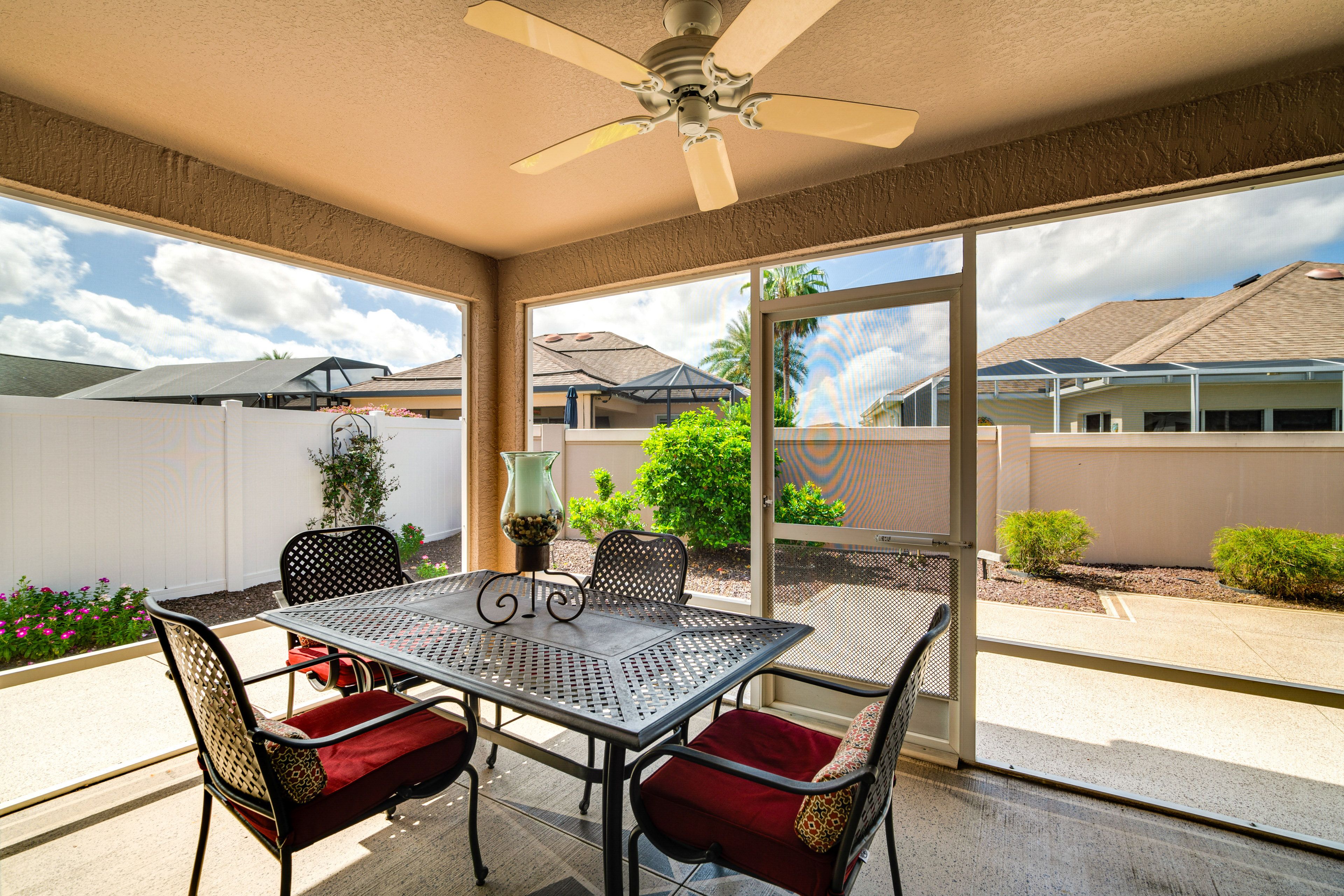 The Villages Vacation Rental | 3BR | 2BA | 1,400 Sq Ft | Small Lip Up to Enter