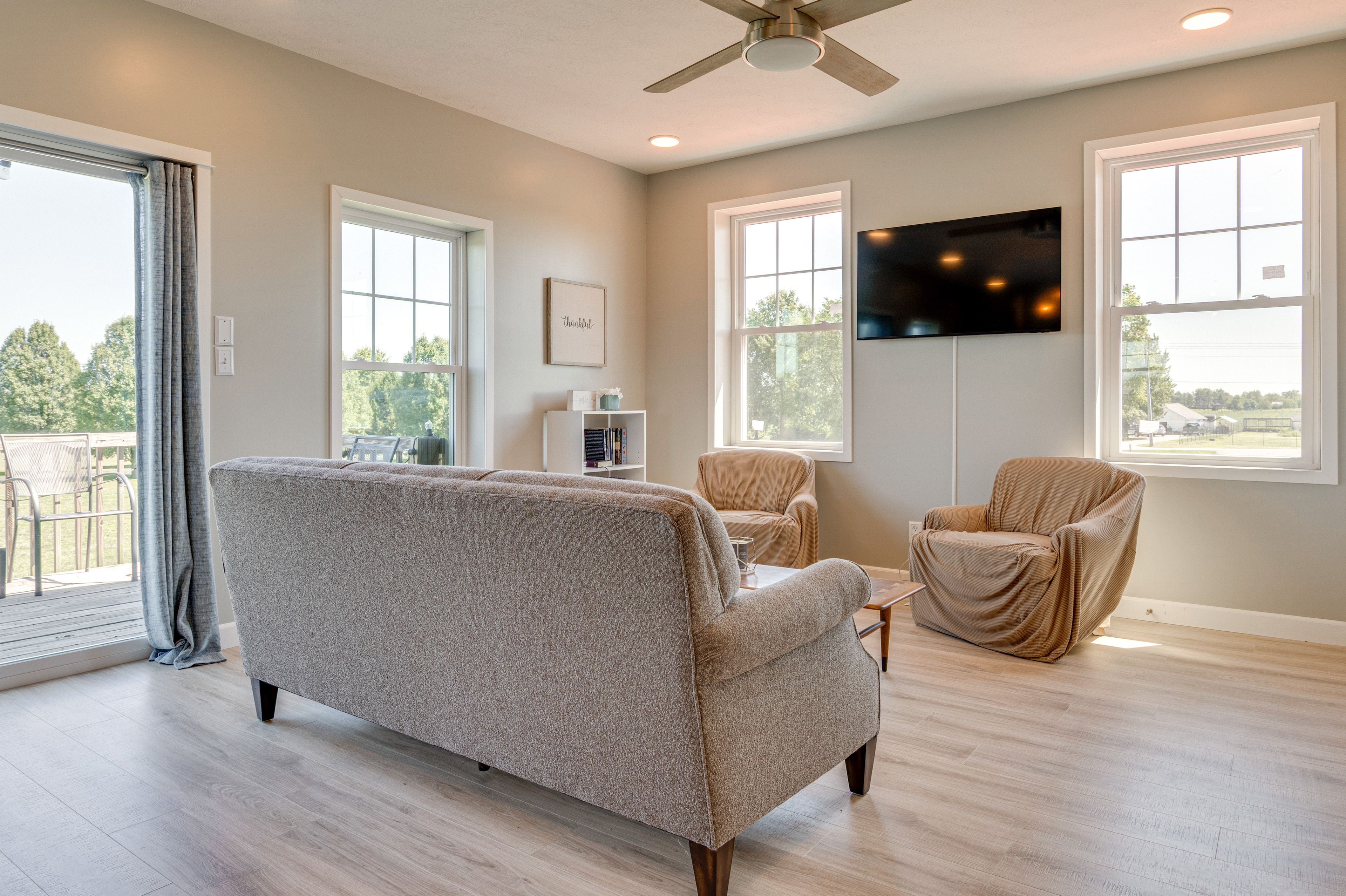 Living Room | 2-Story Home | Central A/C & Heating