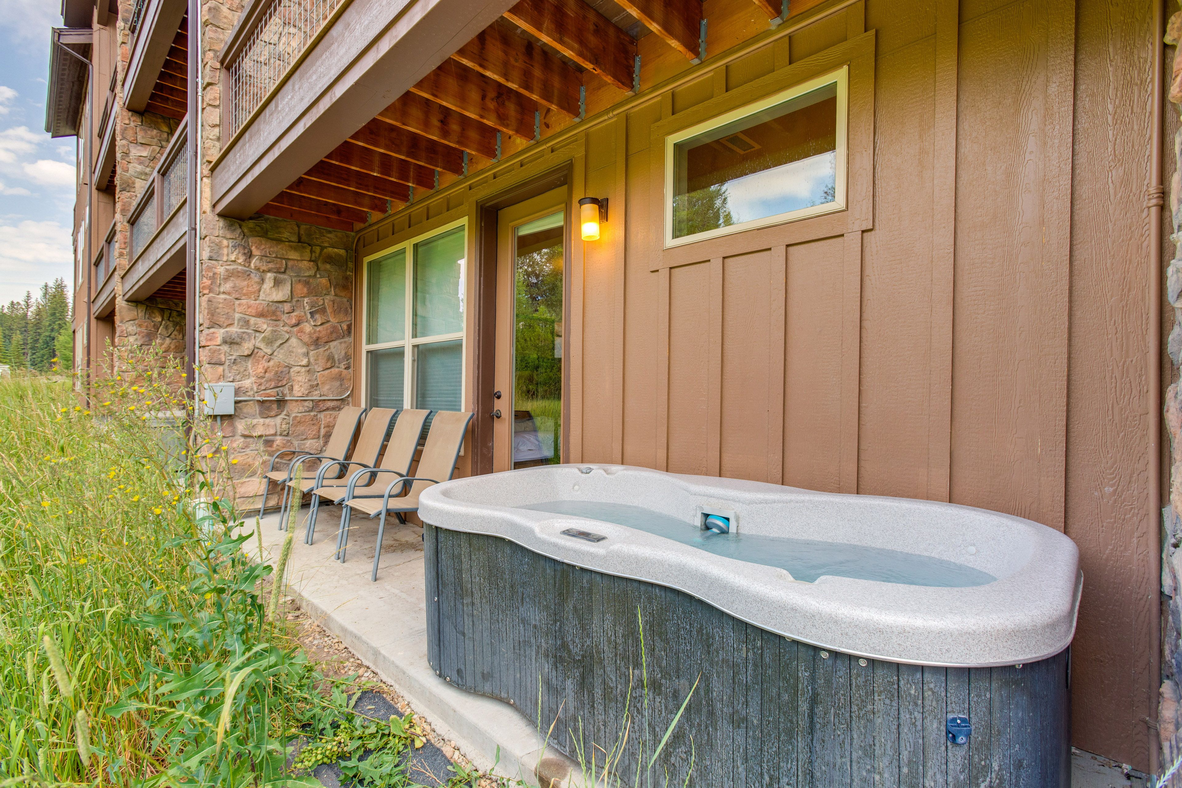 Patio w/ Seating | Private Hot Tub
