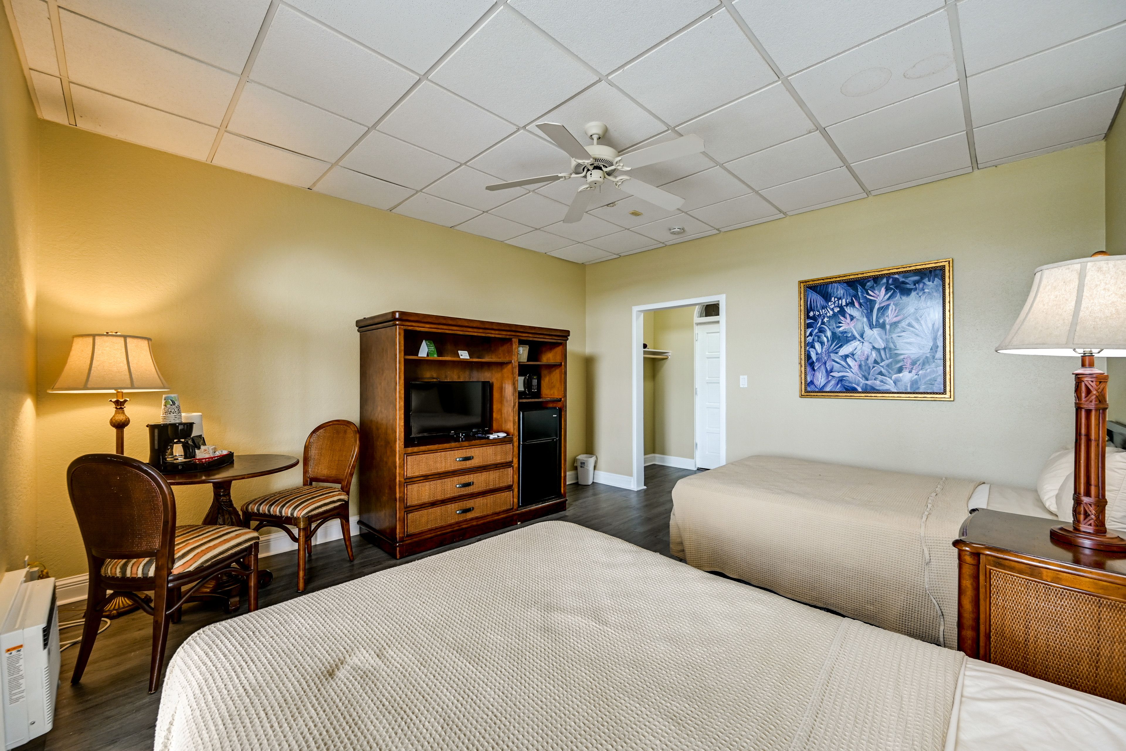 Studio | 2 Queen Beds | Free WiFi | Window A/C Unit | Central Heat