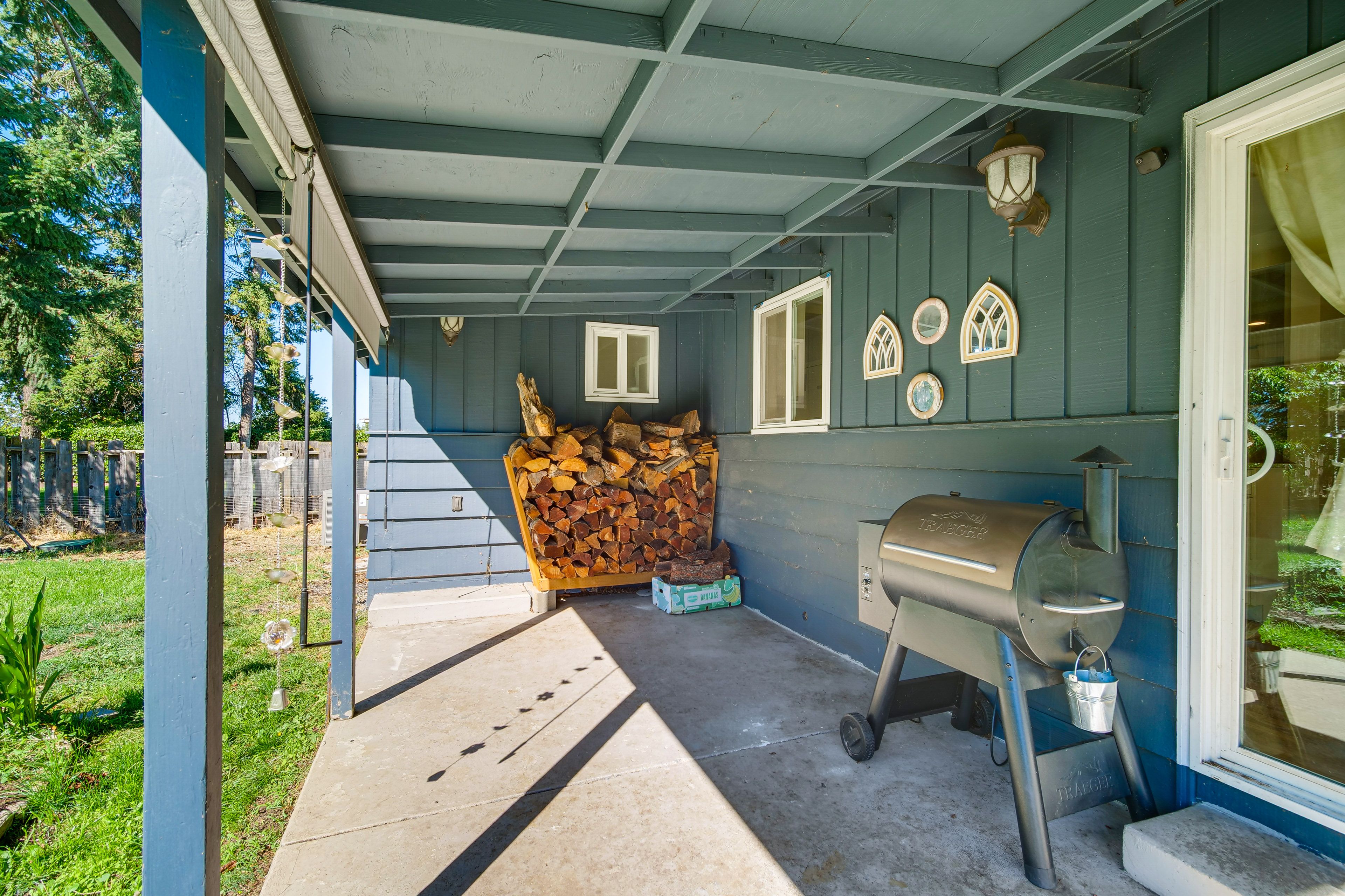 Covered Patio | Charcoal Grill | Fenced Backyard