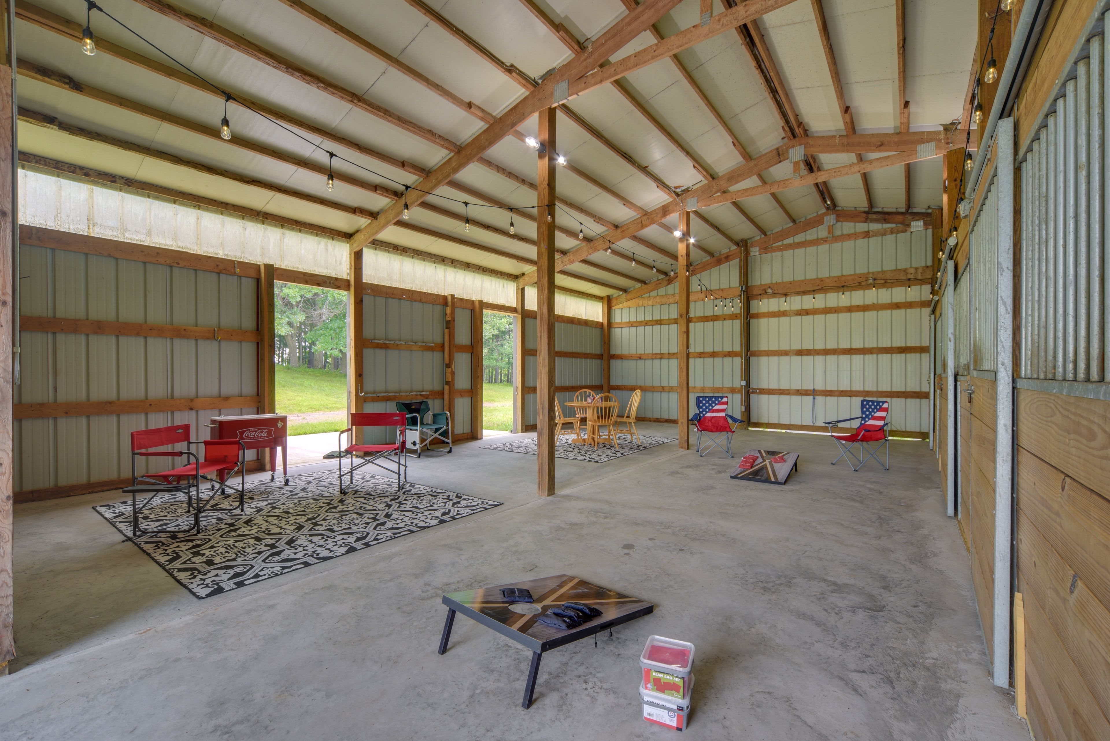 Barn Interior | Bicycles | Cornhole | Seating