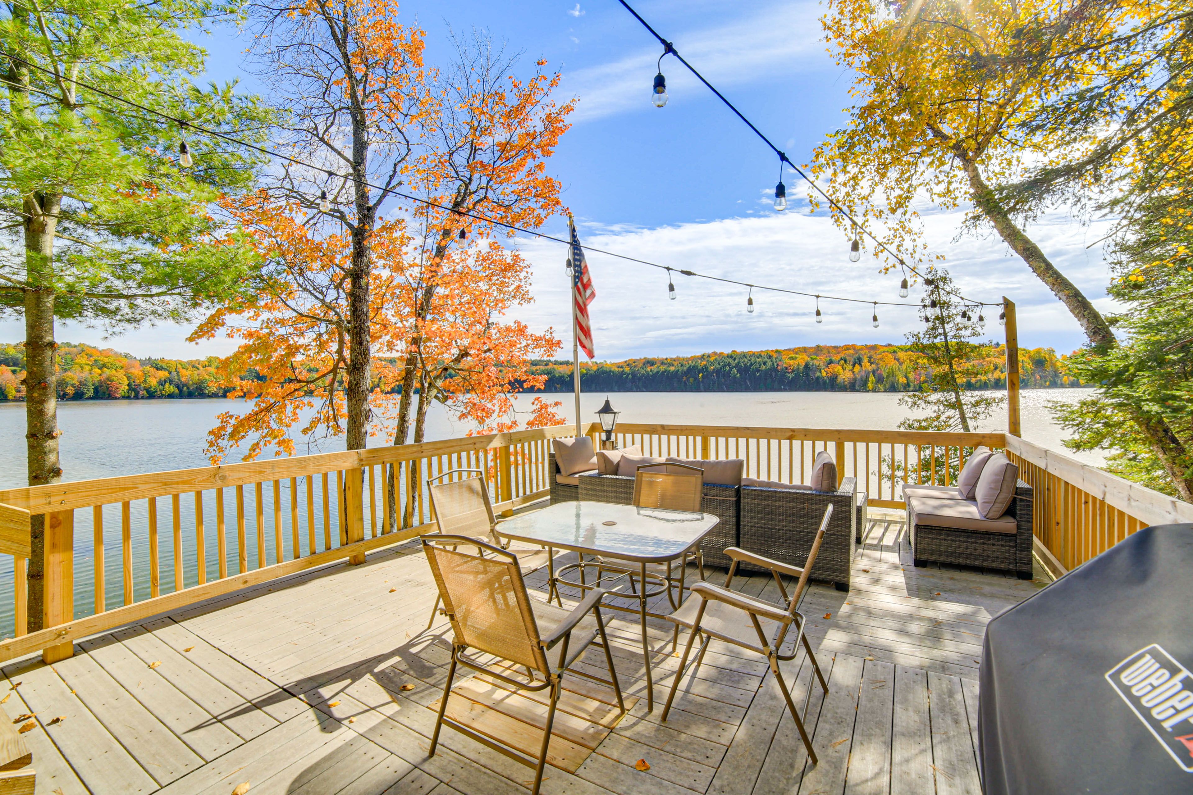 House Exterior | Furnished Deck | Dining Area | Gas Grill | Lake Views