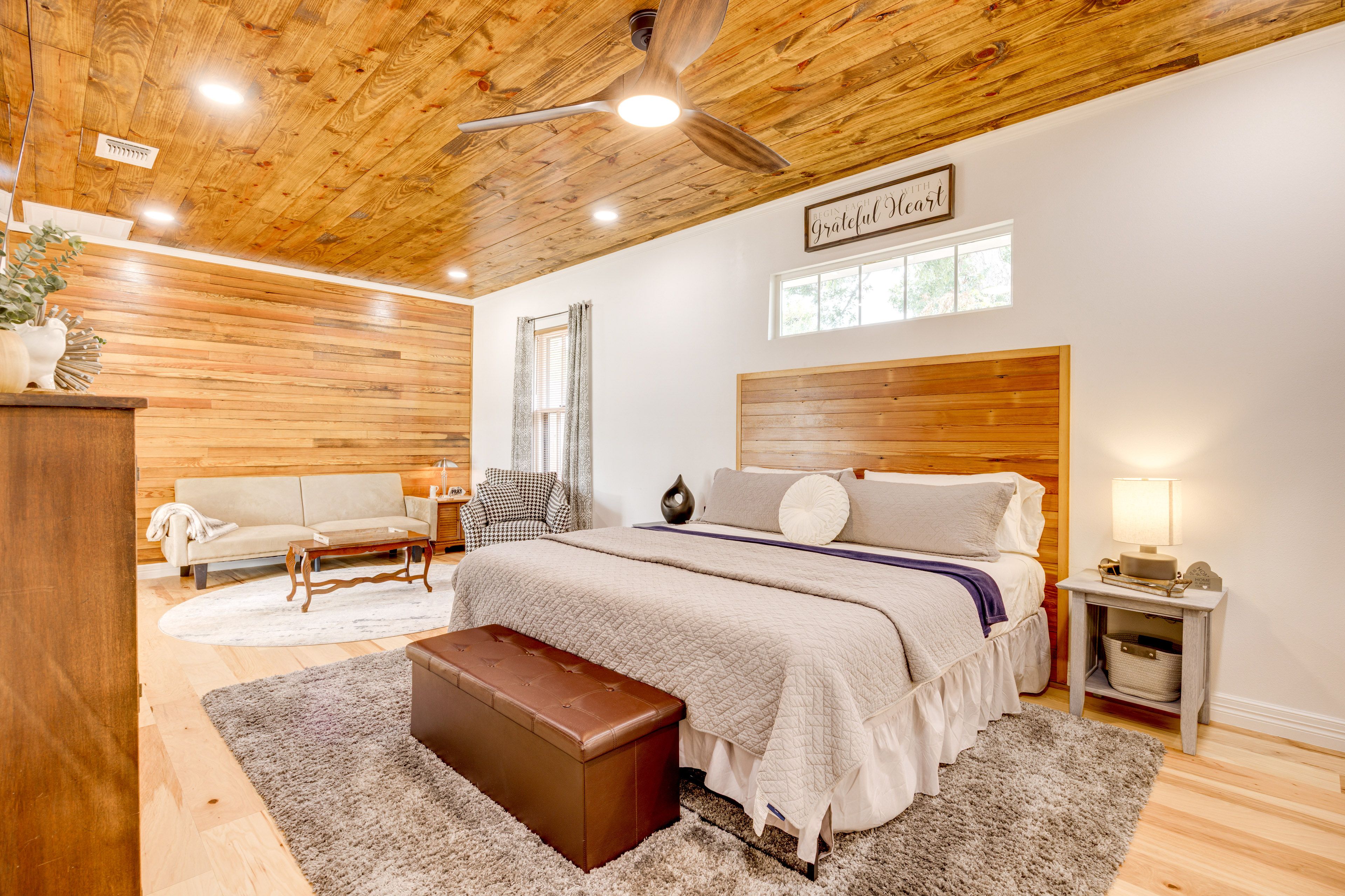 Bedroom Suite 1 | King Bed | Full Futon | Smart TV | Patio Access