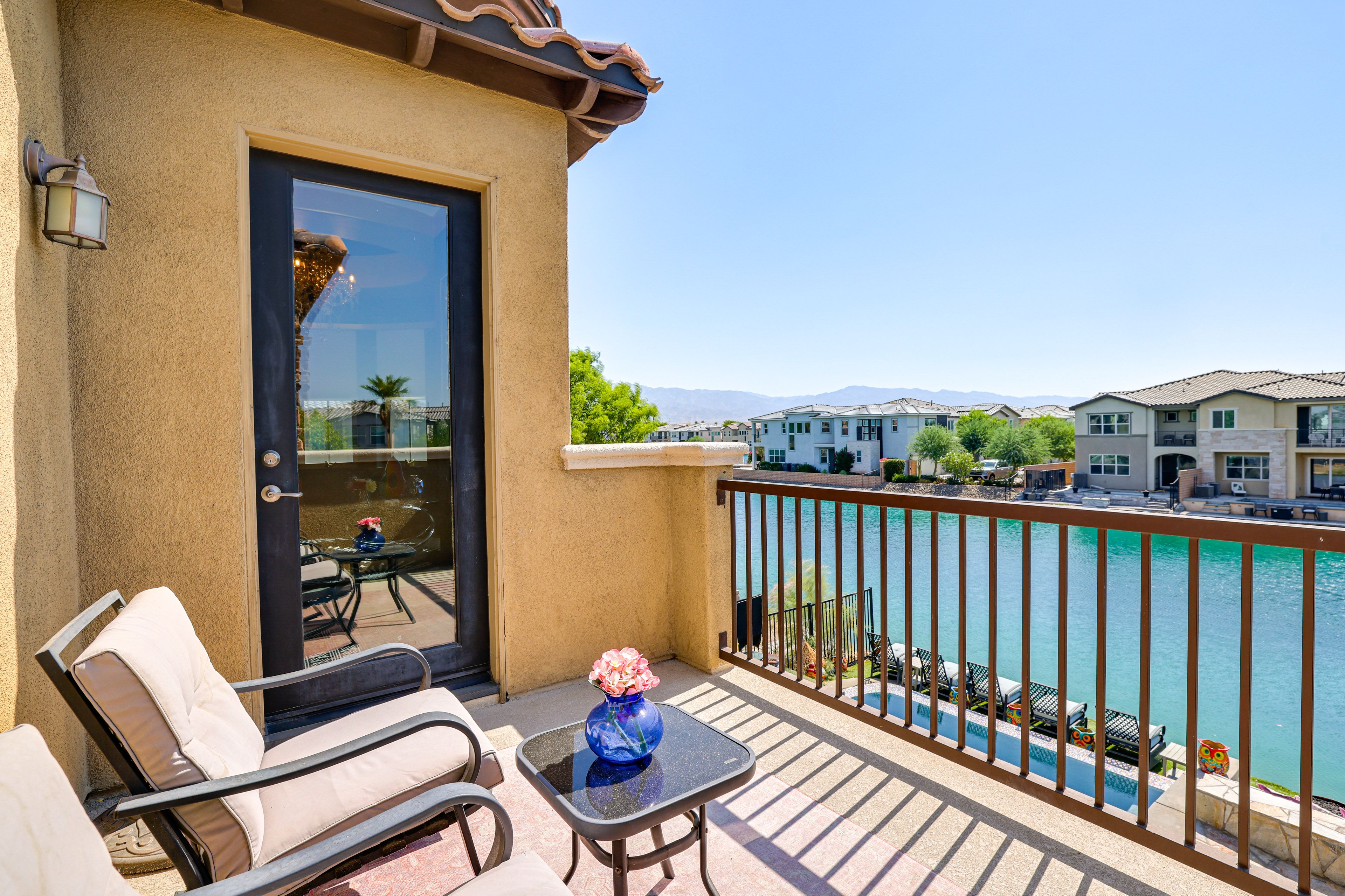 Balcony | Lake & Mountain Views | 2 Mi to Fantasy Springs Casino