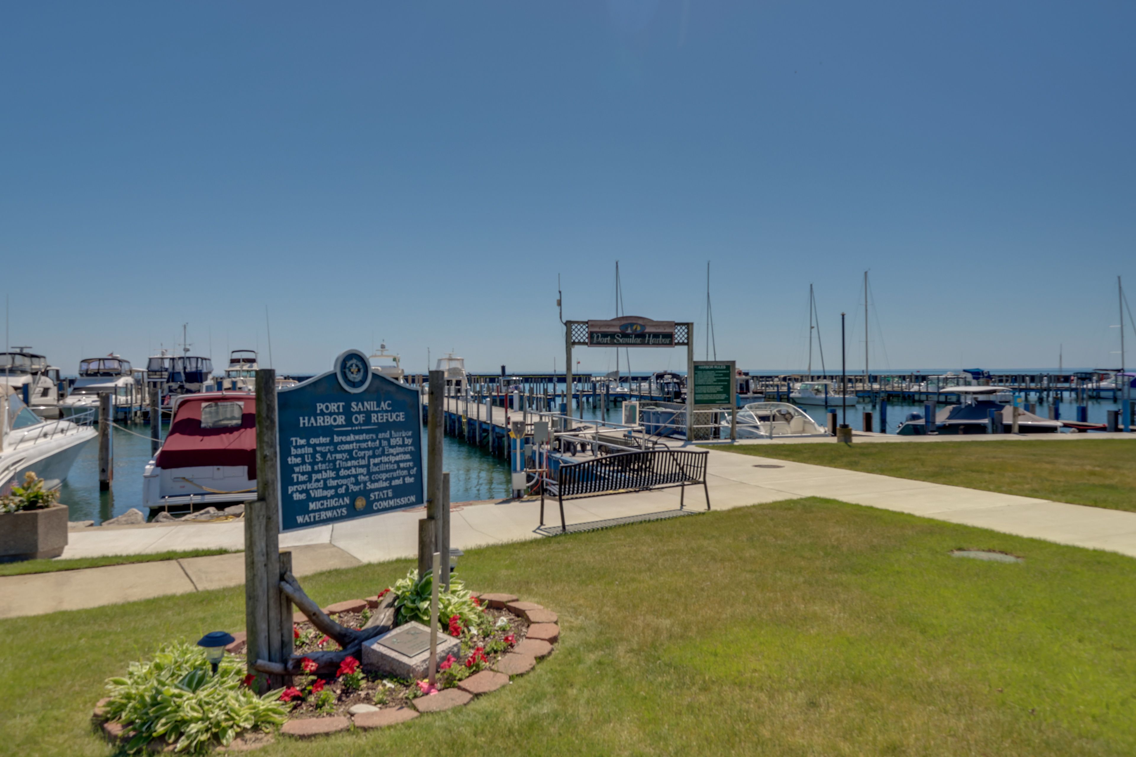 Walk to Port Sanilac Municipal Harbor
