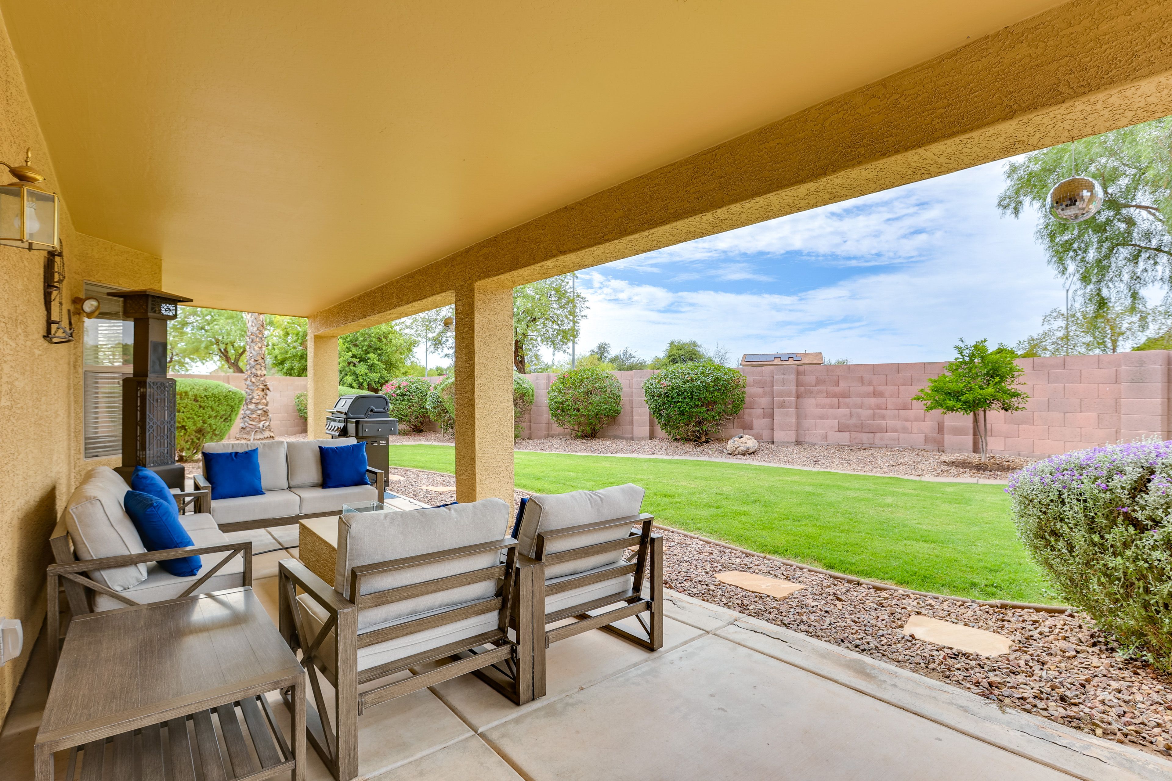 Covered Patio | Gas Fire Pit | Gas Grill | Lounge Seating