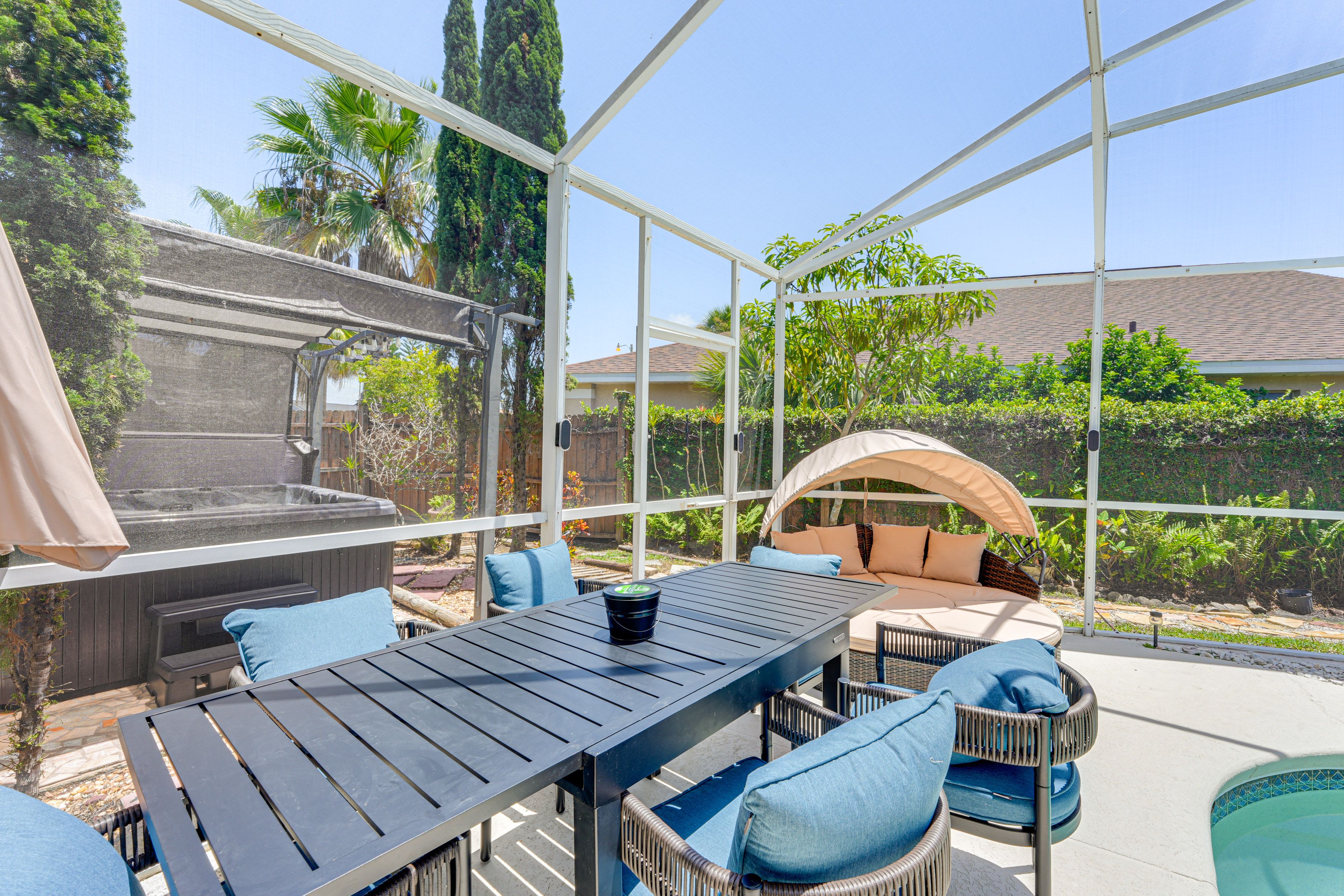 Screened-In Lanai | Gas Grill | Lounge Seating