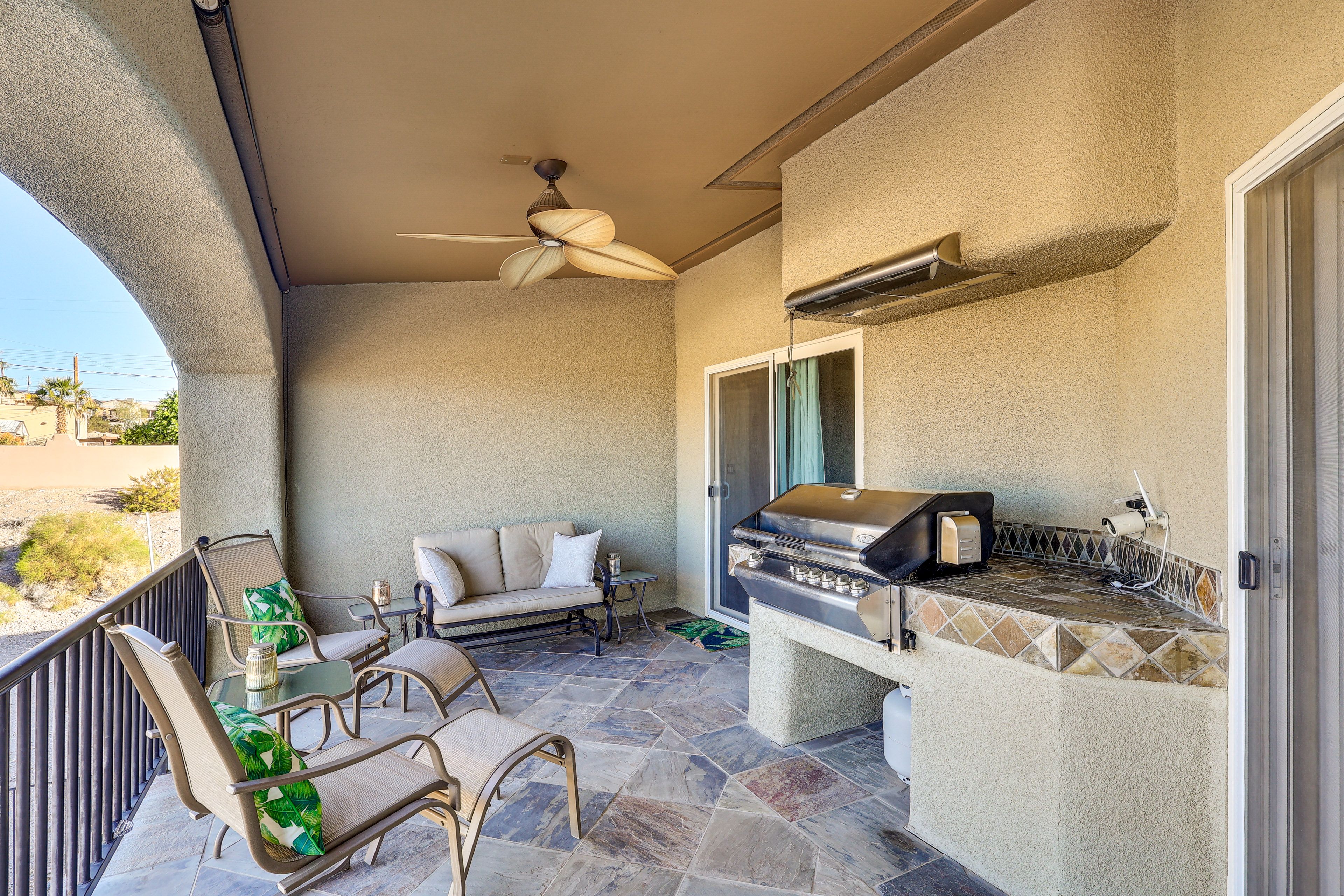 Covered Deck | Dining Area | Gas Grill | Mountain Views