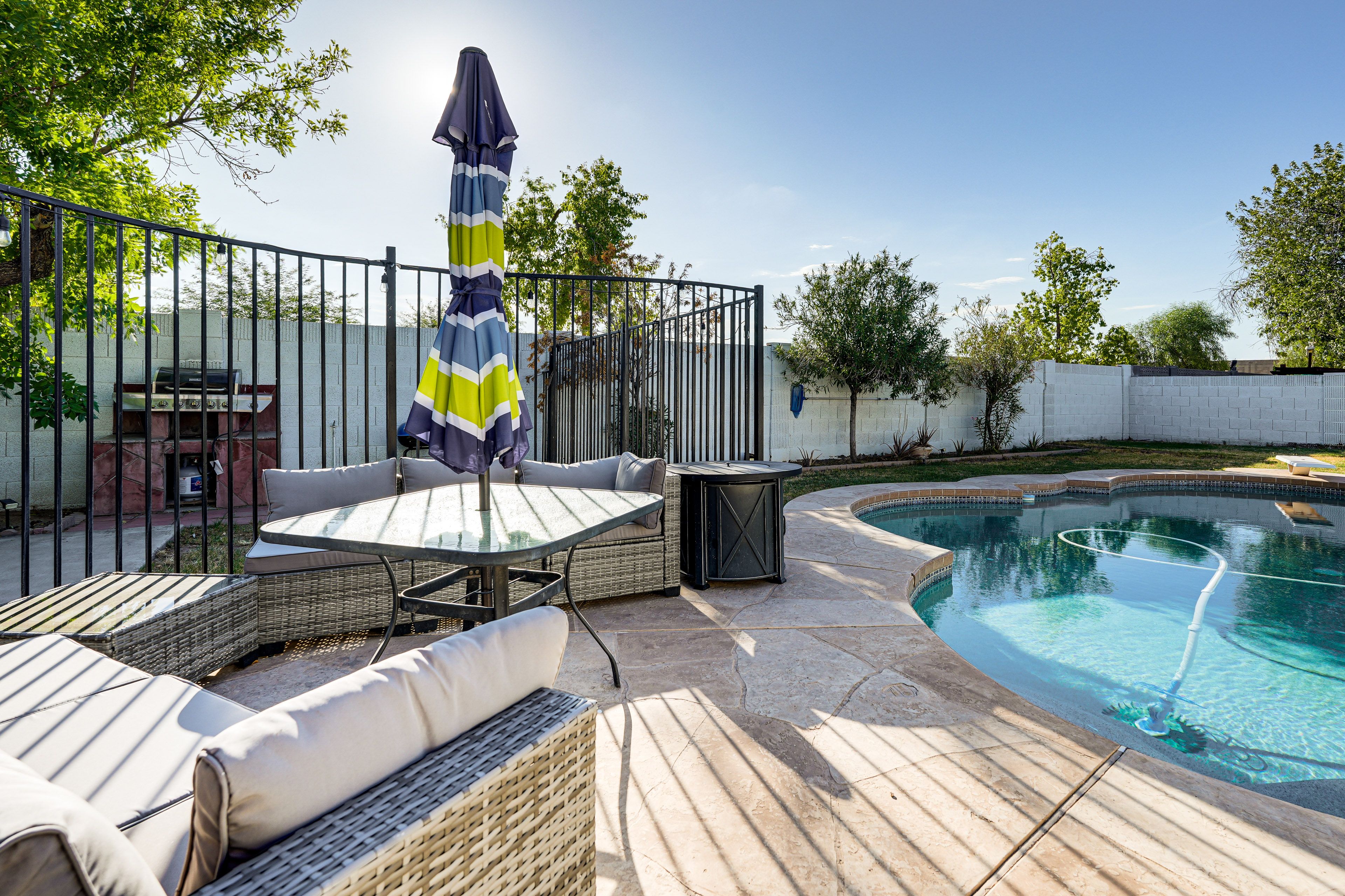 Outdoor Seating | Private Pool & Spa