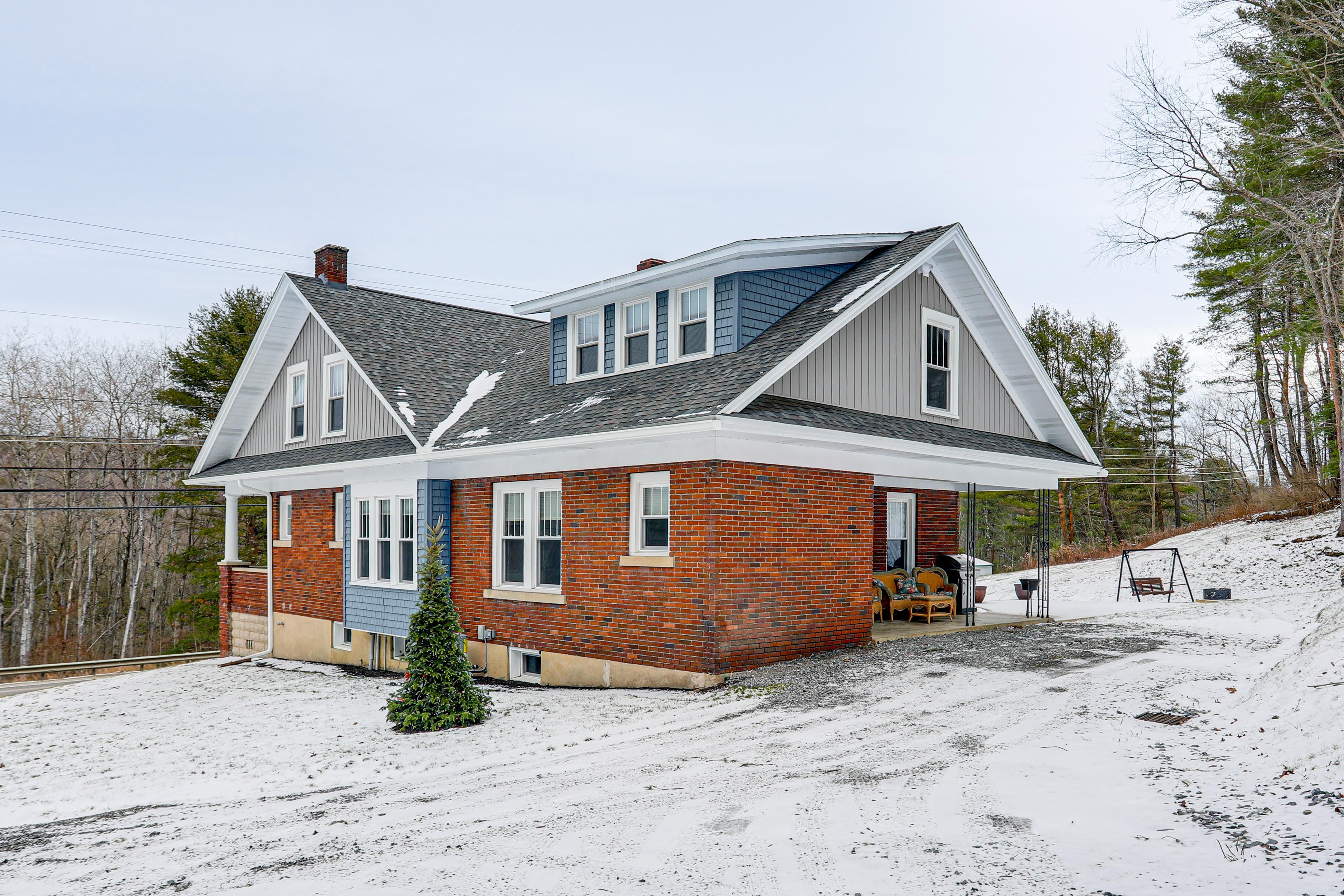 Exterior | 2-Story Home | Furnished Patio