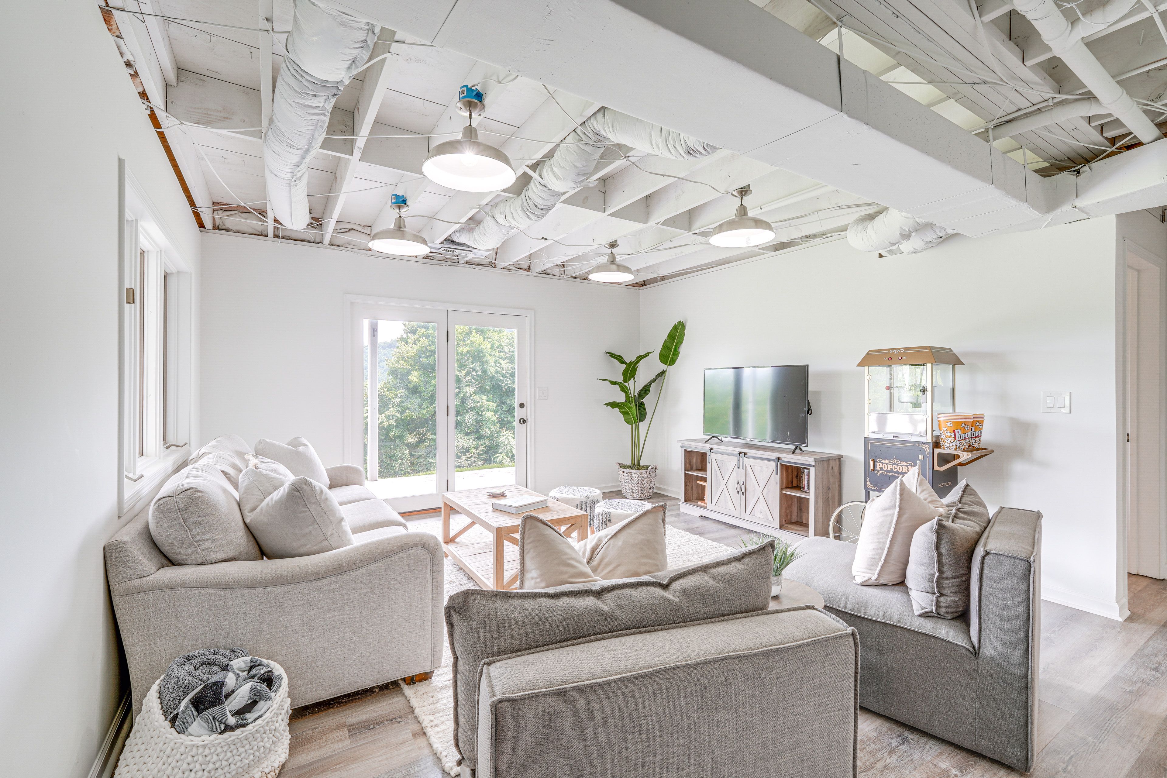 Basement Living Room | Basement Floor | Popcorn Machine