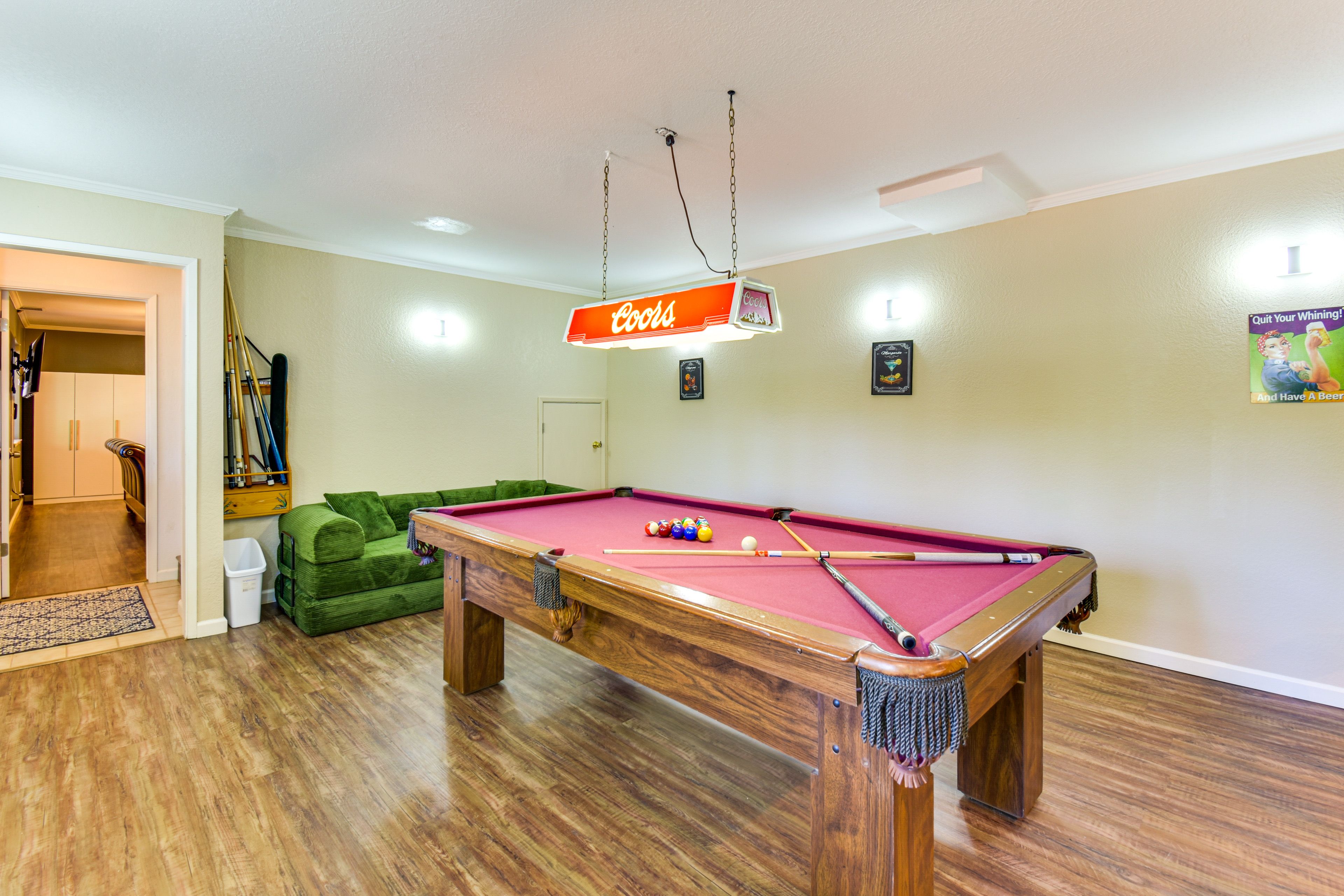 Game Room | Lower Level | Full Sleeper Sofa | Pool Table | Wet Bar