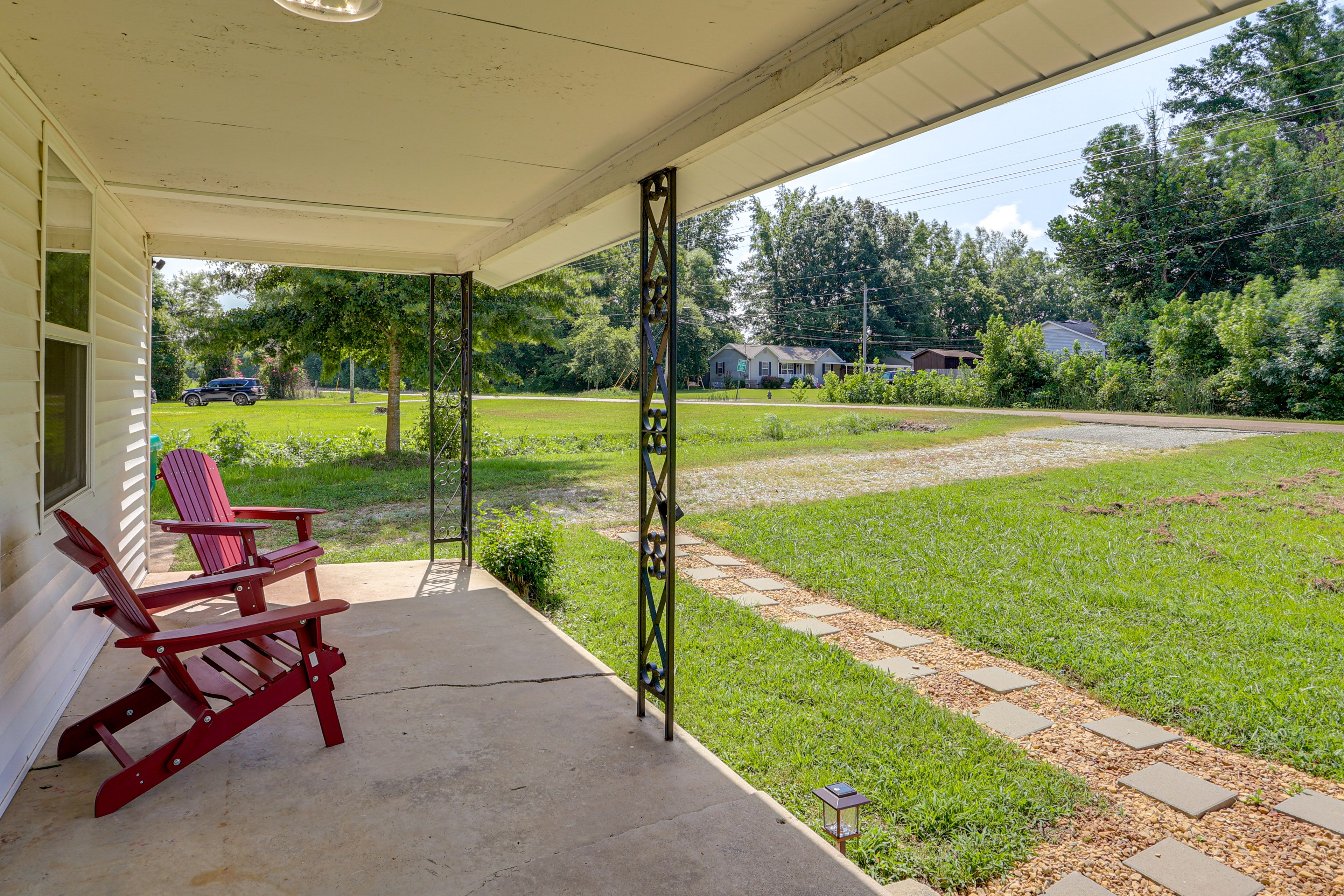 Covered Front Porch | Adirondack Chairs