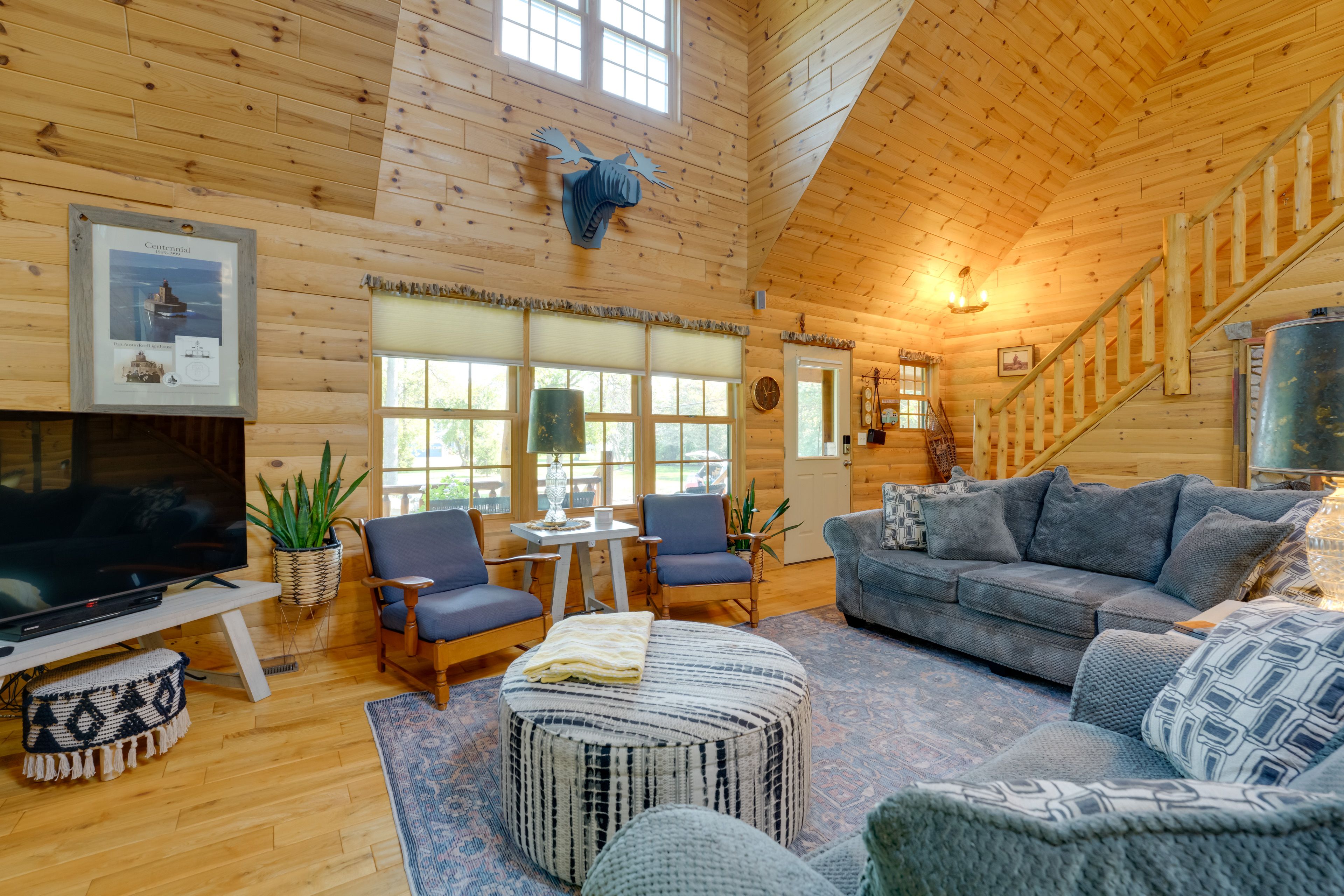Living Room | 1st Floor | Smart TV | Wood-Burning Fireplace | Central A/C & Heat