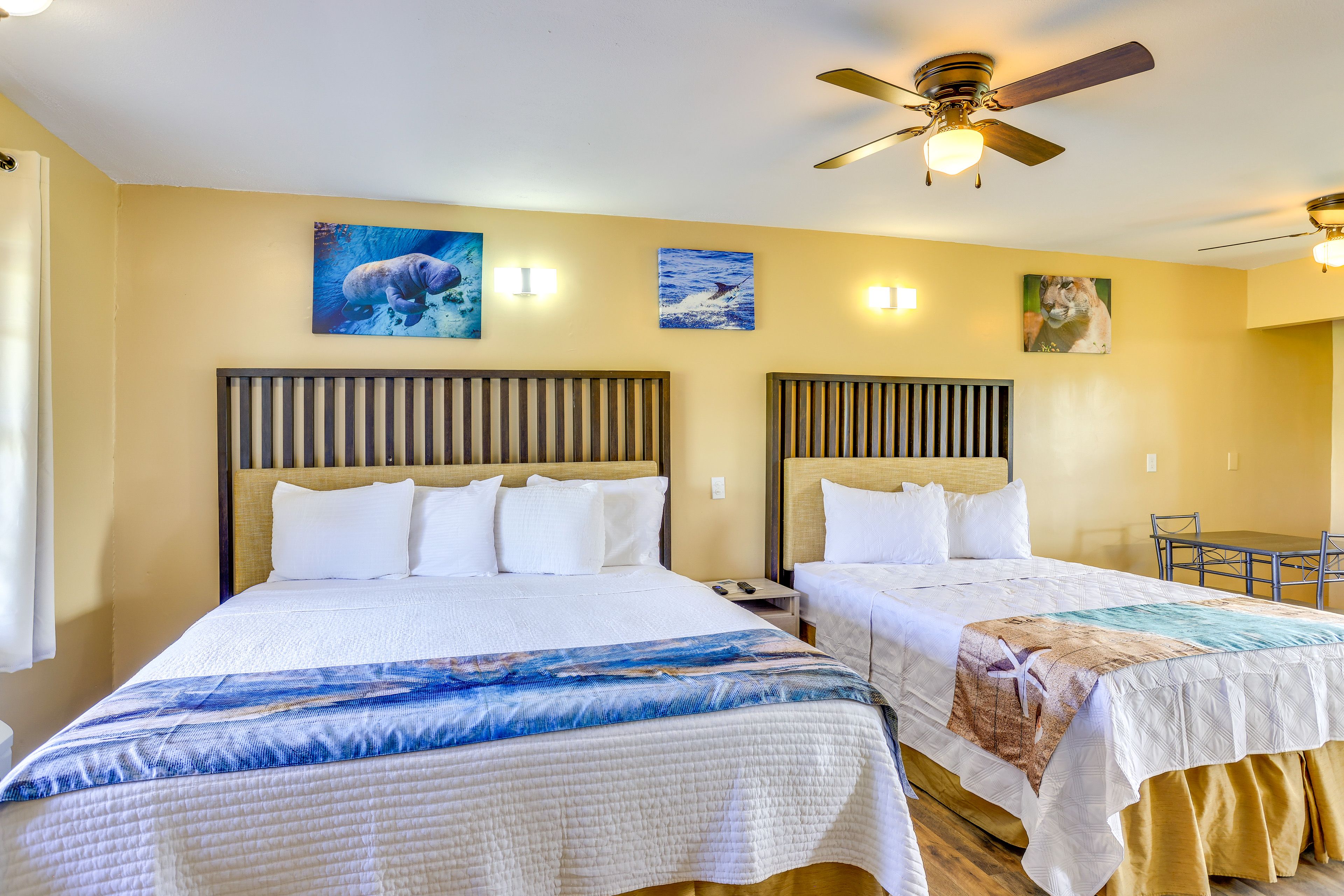 Studio Interior | 2 Queen Beds | Free WiFi | Smart TV | Central A/C