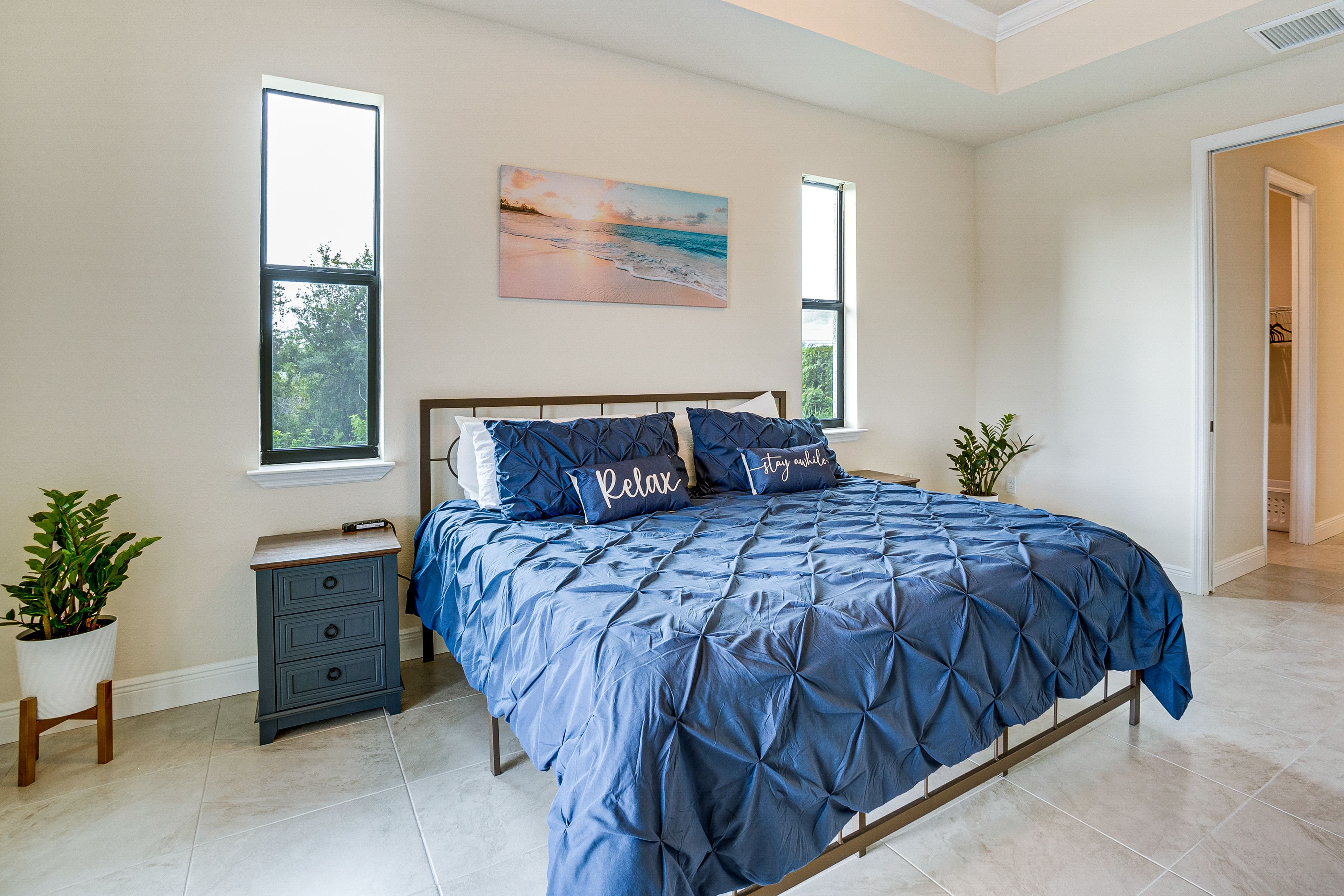 Bedroom 1 | King Bed | Smart TV | Patio Access | Linens Provided
