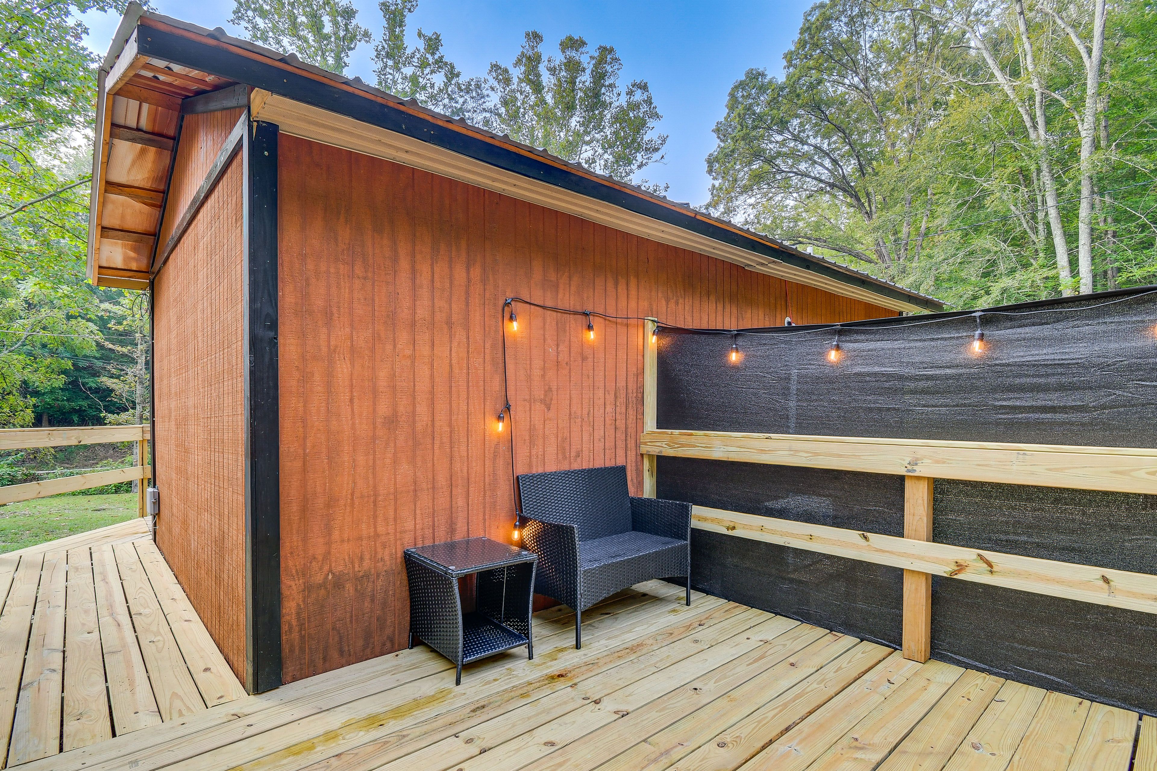 Studio Exterior | Wraparound Deck w/ Seating